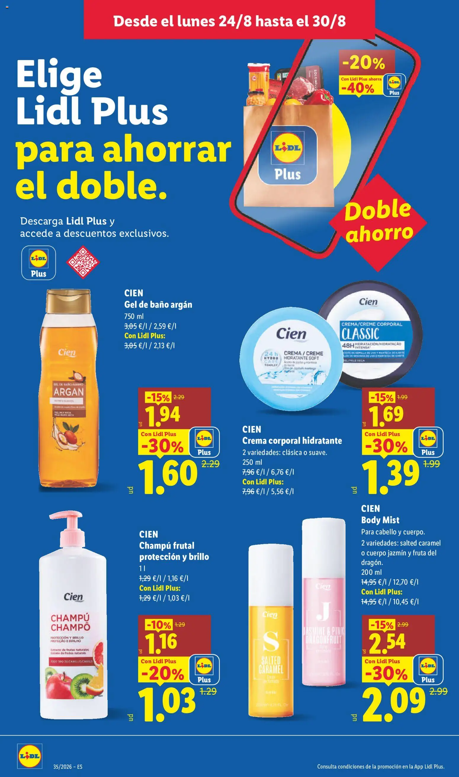 Lidl folleto │ válido desde el 24/08/2026 | Página: 12 | Productos: Champú, Fruta, Crema, Body