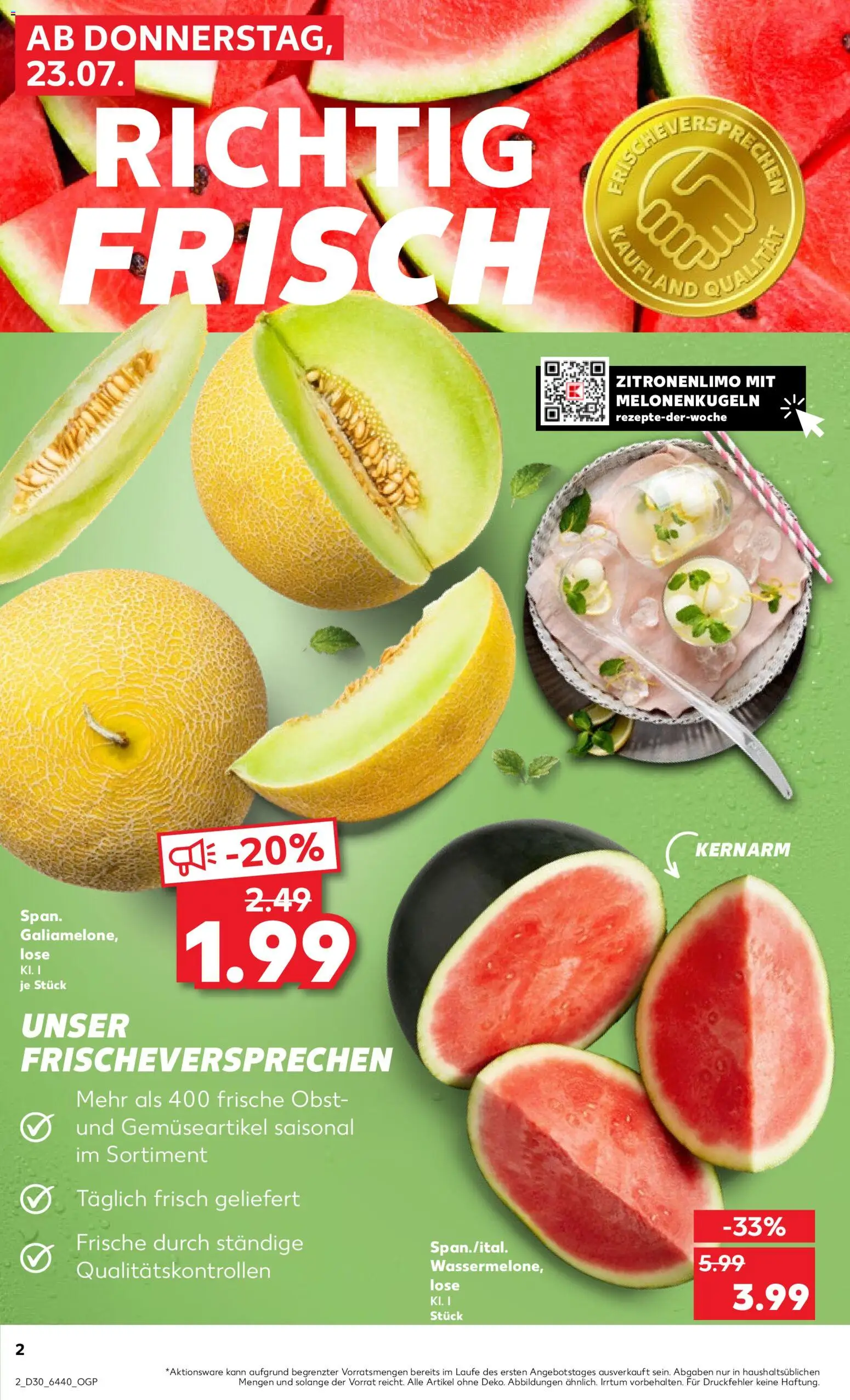 Kaufland Prospekt Hannover – gültig ab 23.07.2026 | Seite: 2 | Produkte: Obst