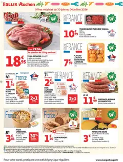 Auchan - Prévisualisation de VIANDE HACHÉE PUR BŒUF CHARAL, 600 g, 15% MG, Soit le kg : 17€98 valide à partir de 30/06/2026 | Page: 12 | Produits: Plateau, Viande hachée, Lait, Pain