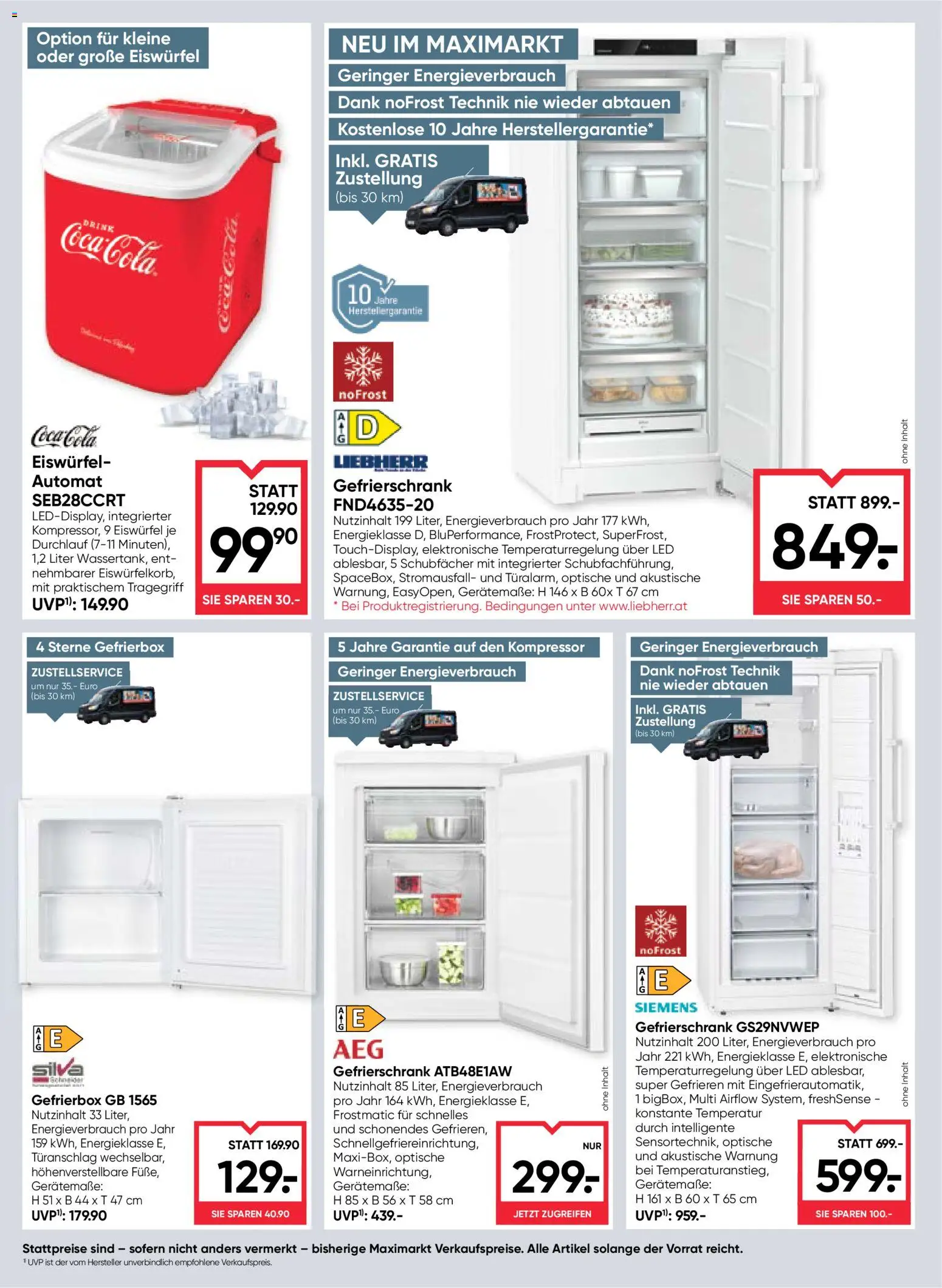 Maximarkt Flugblatt gültig ab 11.06.2026 | Seite: 18 | Produkte: Gefrierschrank
