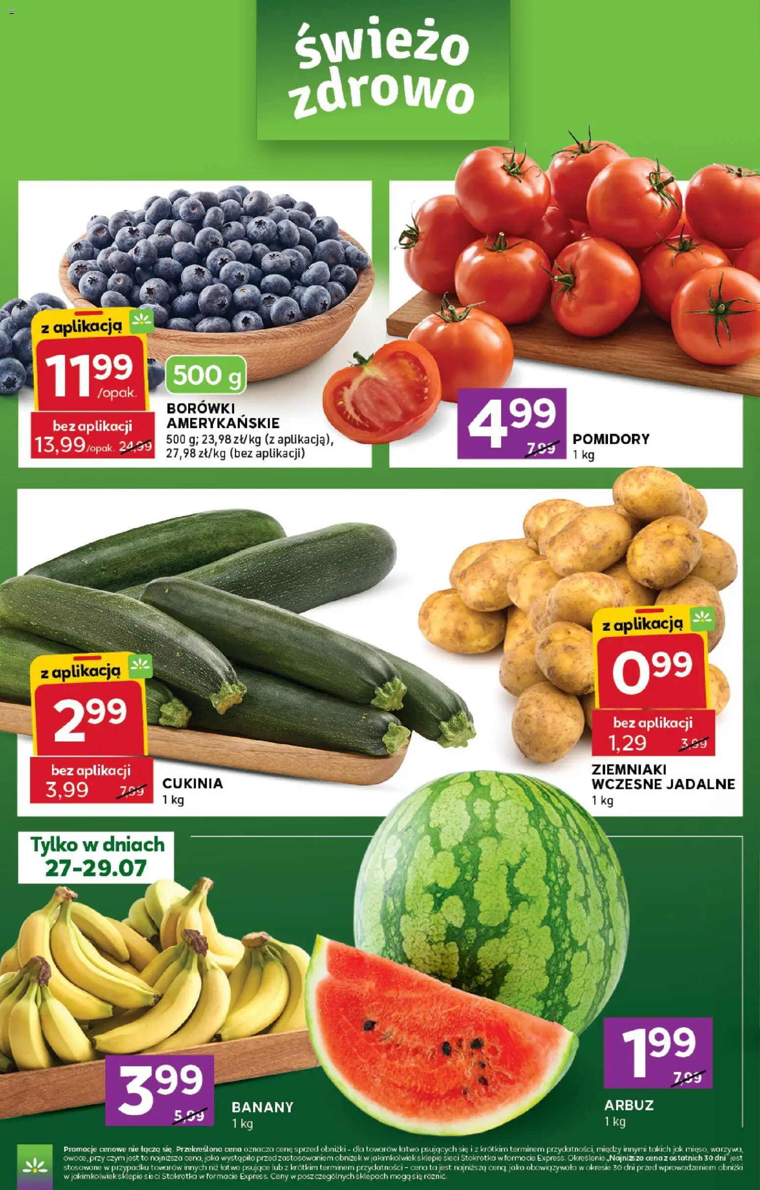Stokrotka gazetka - Express od 23.07.2026 | Strona: 2 | Produkty: Stokrotka, Cukinia, Pomidory, Banany