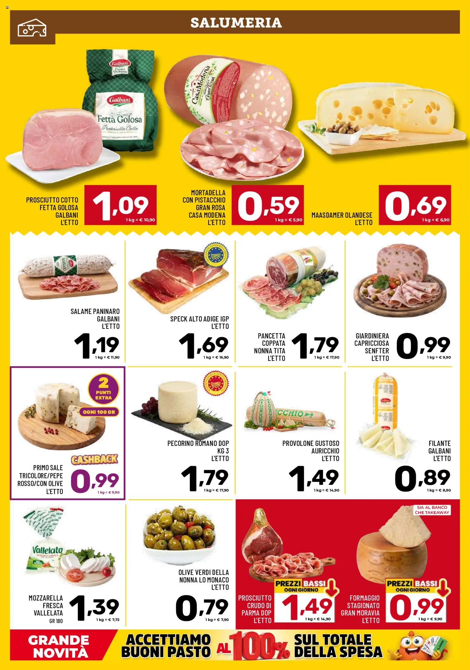 Volantino Il Centesimo del 22/09/2026 | Pagina: 2 | Prodotti: Speck, Sale, Pecorino Romano, Pecorino