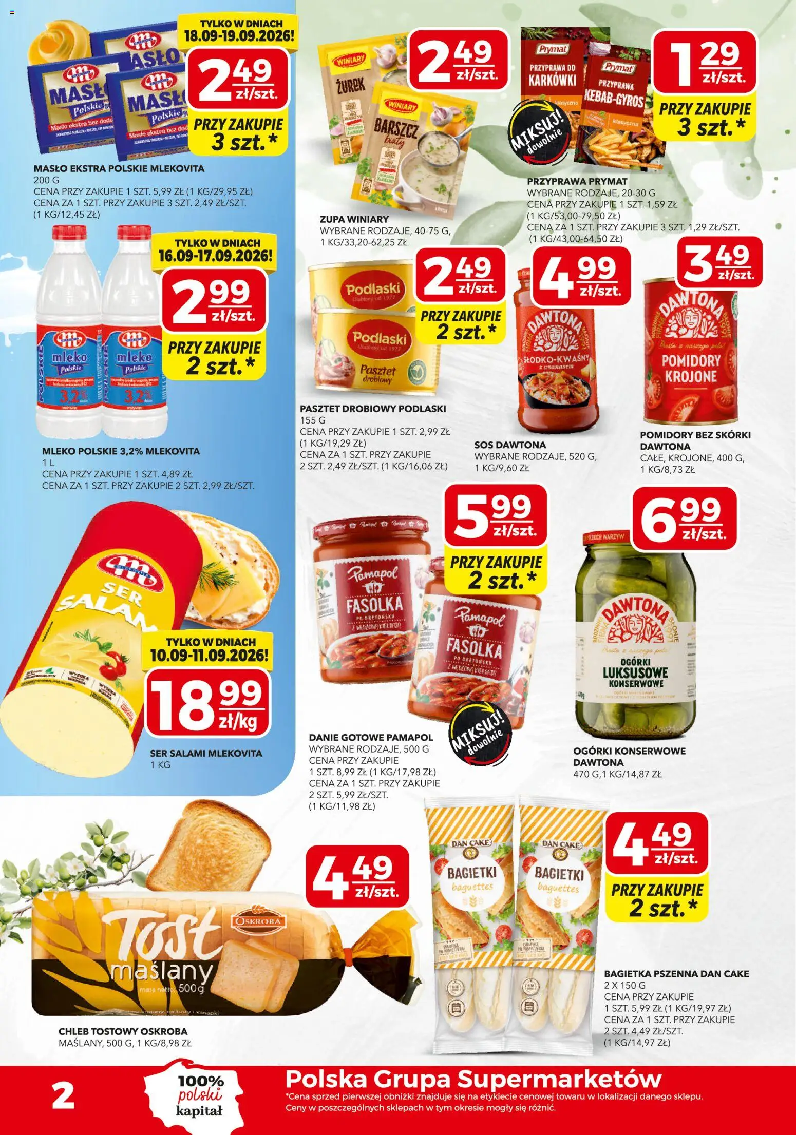 Top Market gazetka mini od 10.09.2026 | Strona: 2 | Produkty: Zurek, Zupa, Masło, Ogórki