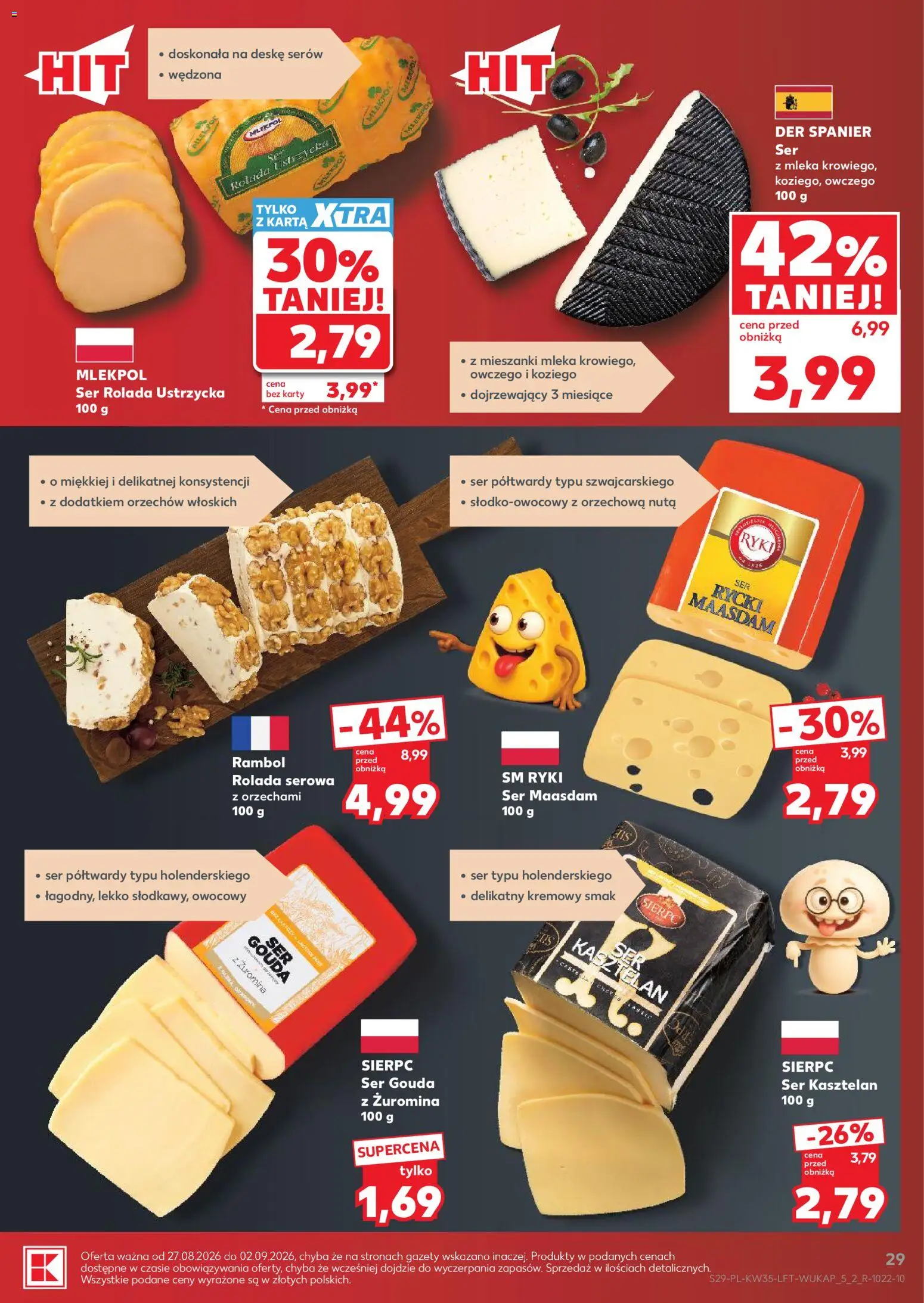 Kaufland Polsko leták - Jest fresz od 27.08.2026 | Strana: 29 | Produkty: Gouda, Karty