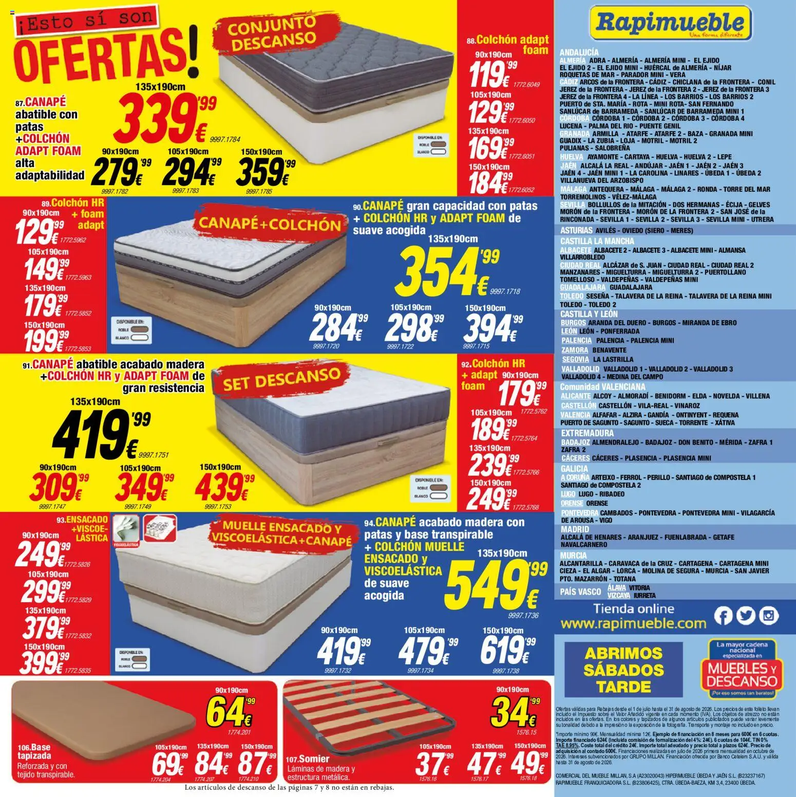 Rapimueble folleto │ válido desde el 01/07/2026 | Página: 8 | Productos: Colchon, Muebles