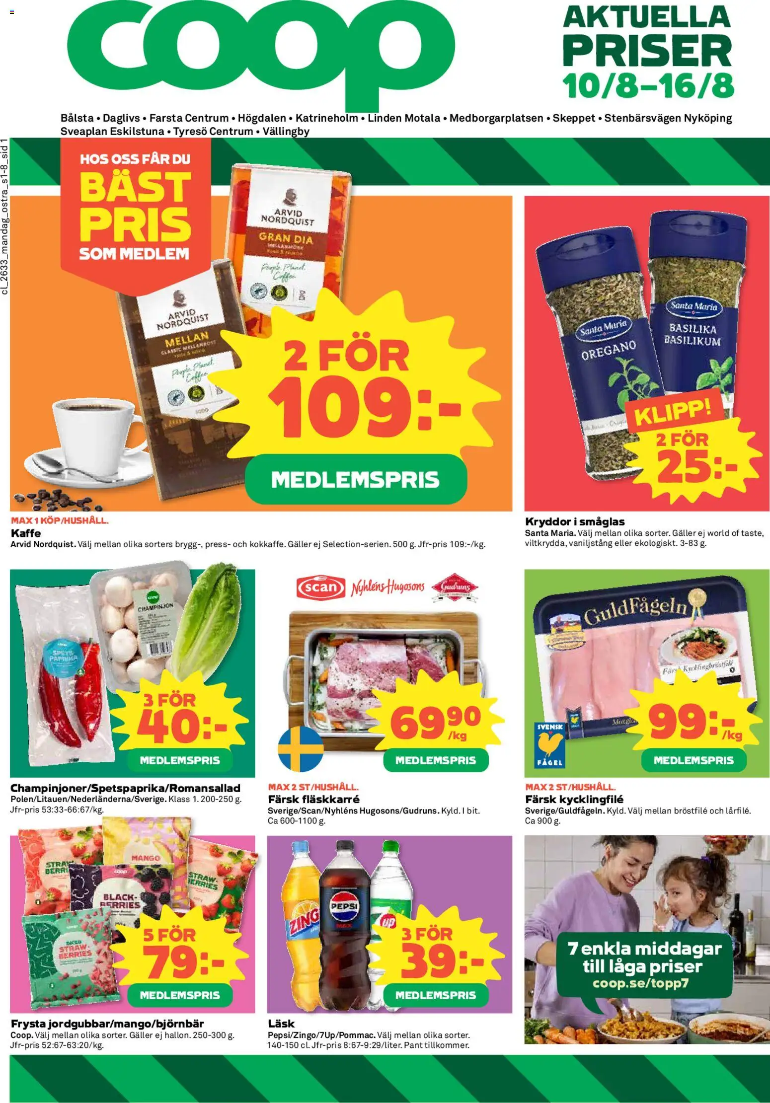 Coop Daglivs reklamblad aktuell från 10/08/2026 | Sida: 1