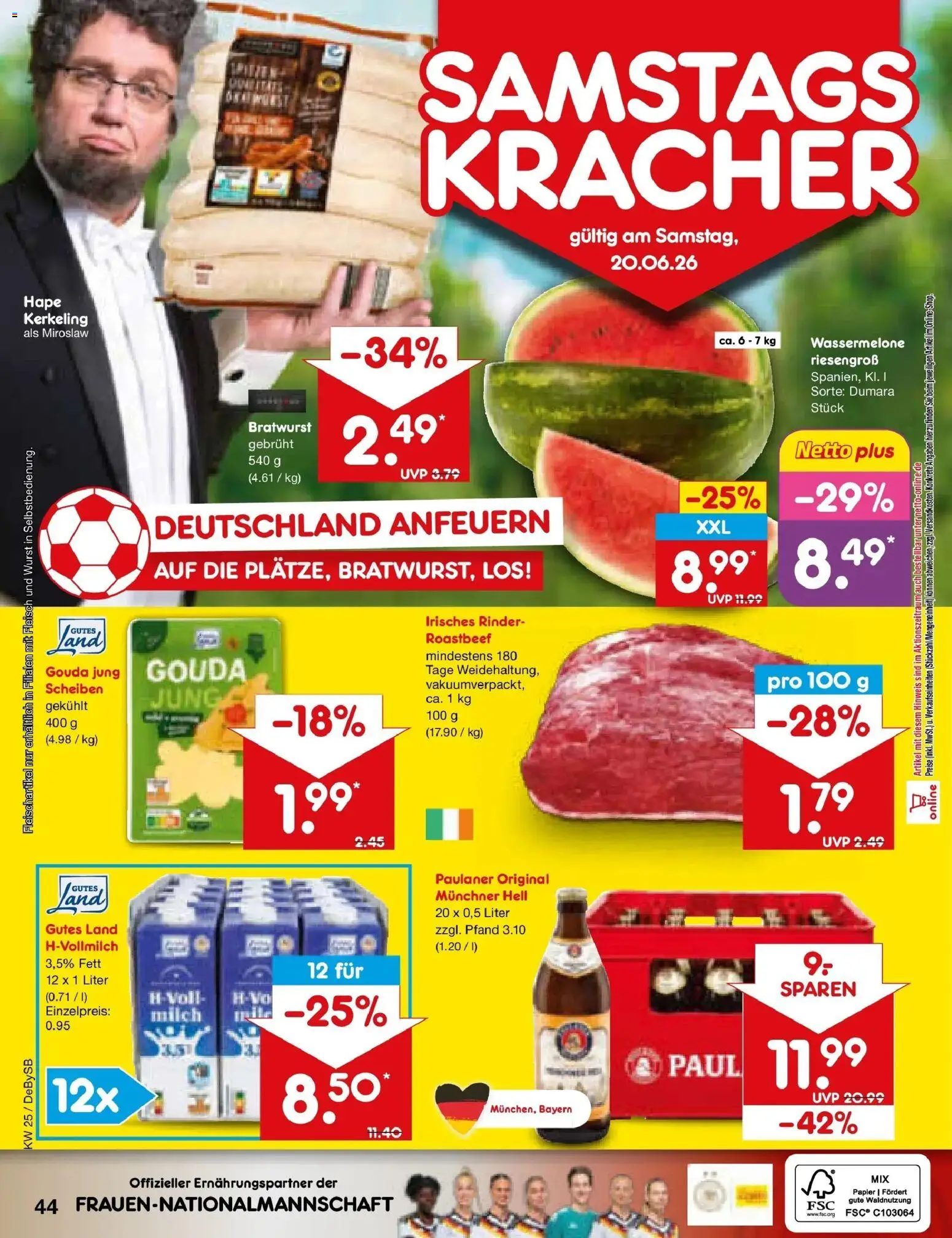 Netto Marken-Discount Prospekt Thierhaupten – gültig ab 15.06.2026 | Seite: 56 | Produkte: Bratwurst, Roastbeef, Wurst, Paulaner