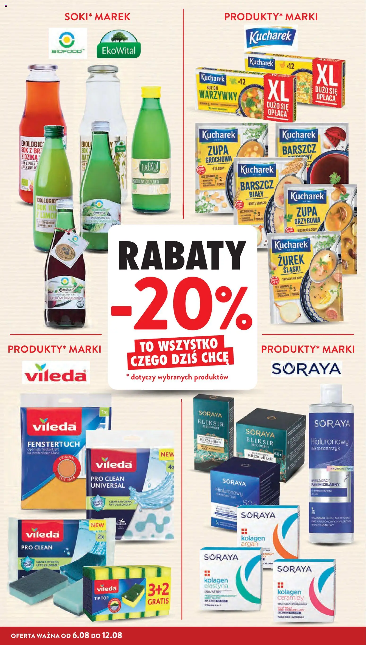 Intermarche gazetka od 06.08.2026 | Strona: 6 | Produkty: Zurek, Zupa, Sok, Vileda