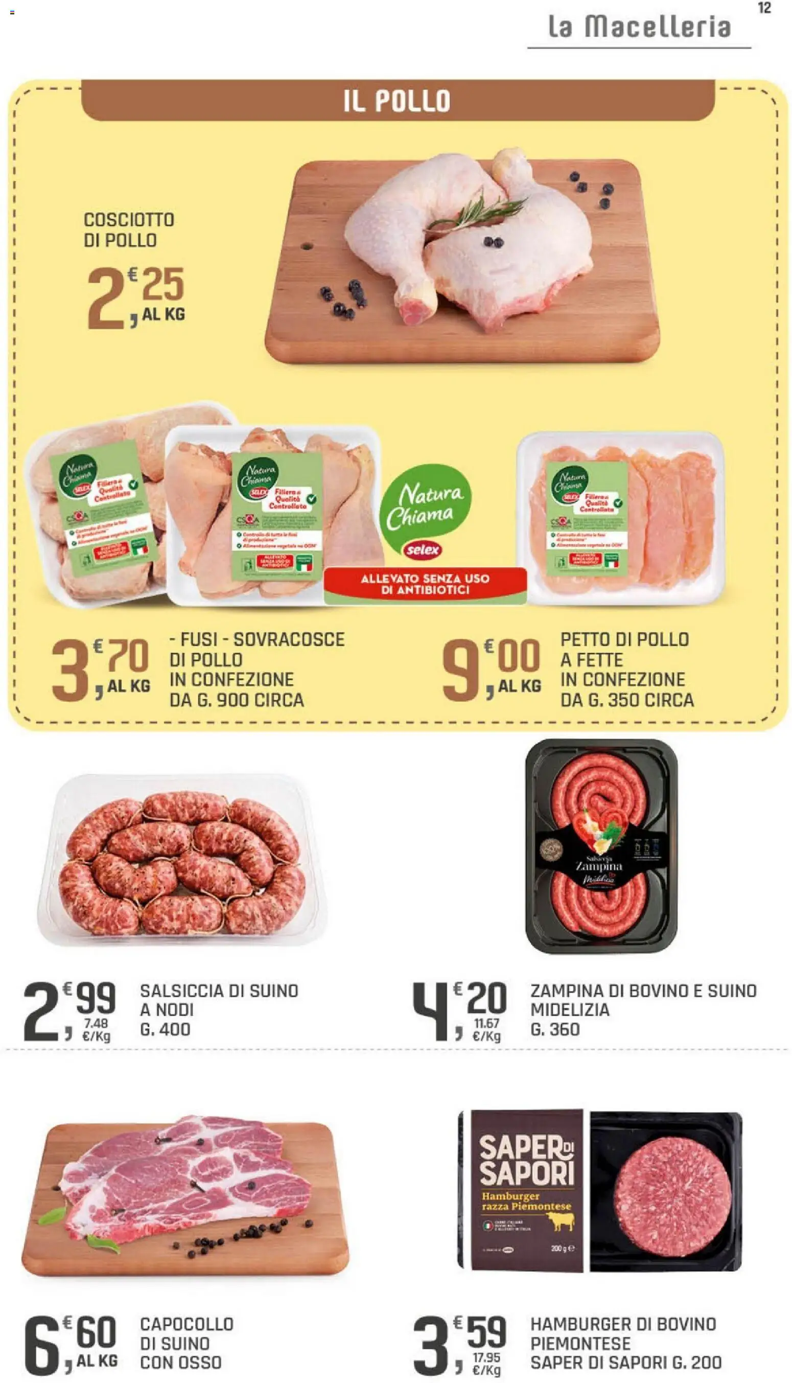 Volantino DOK del 09/07/2026 | Pagina: 12 | Prodotti: Bovino, Petto di Pollo, Pollo, Hamburger