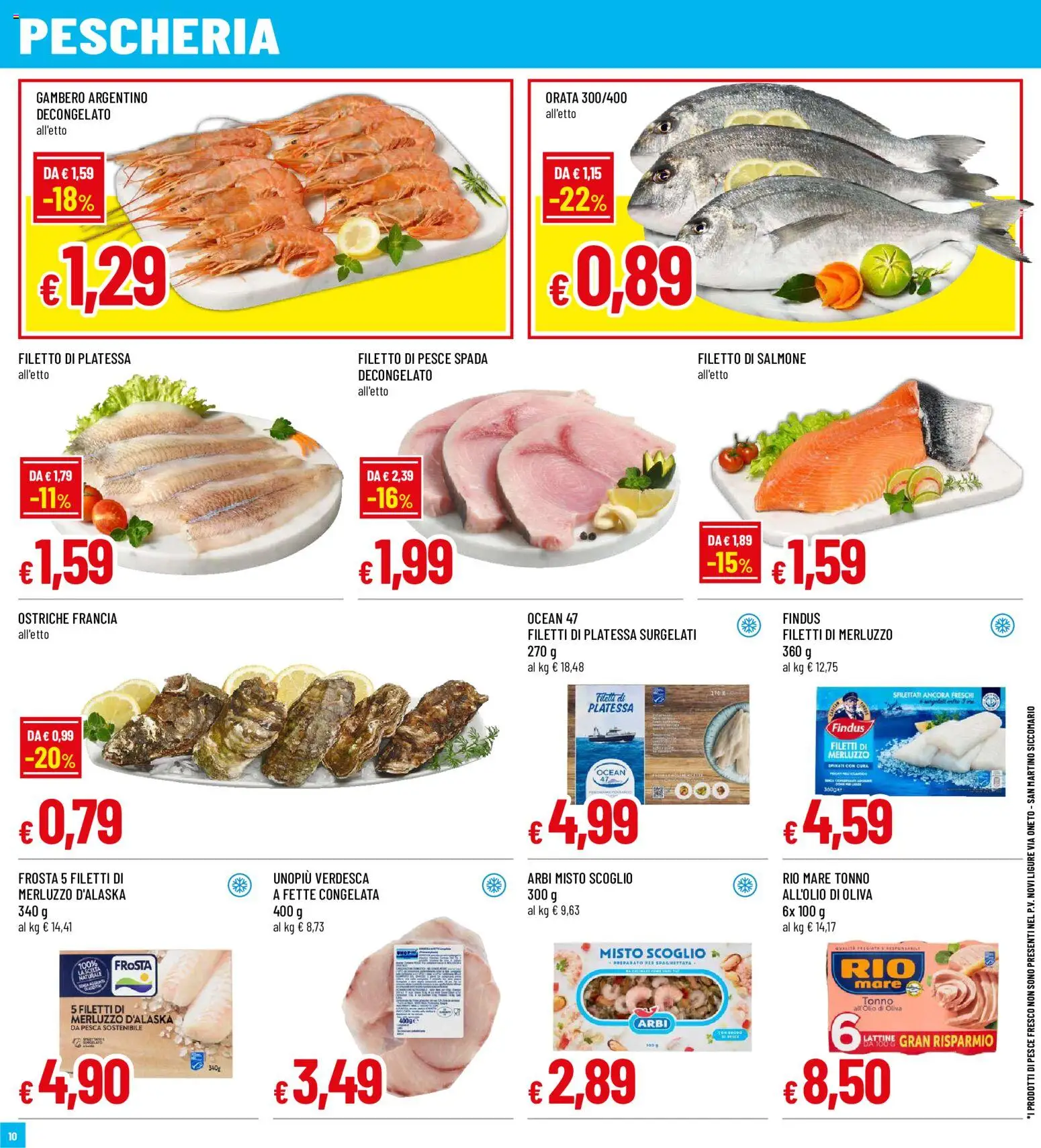 Volantino Galassia del 03/09/2026 | Pagina: 10 | Prodotti: Merluzzo, Orata, Pesca, Pesce spada