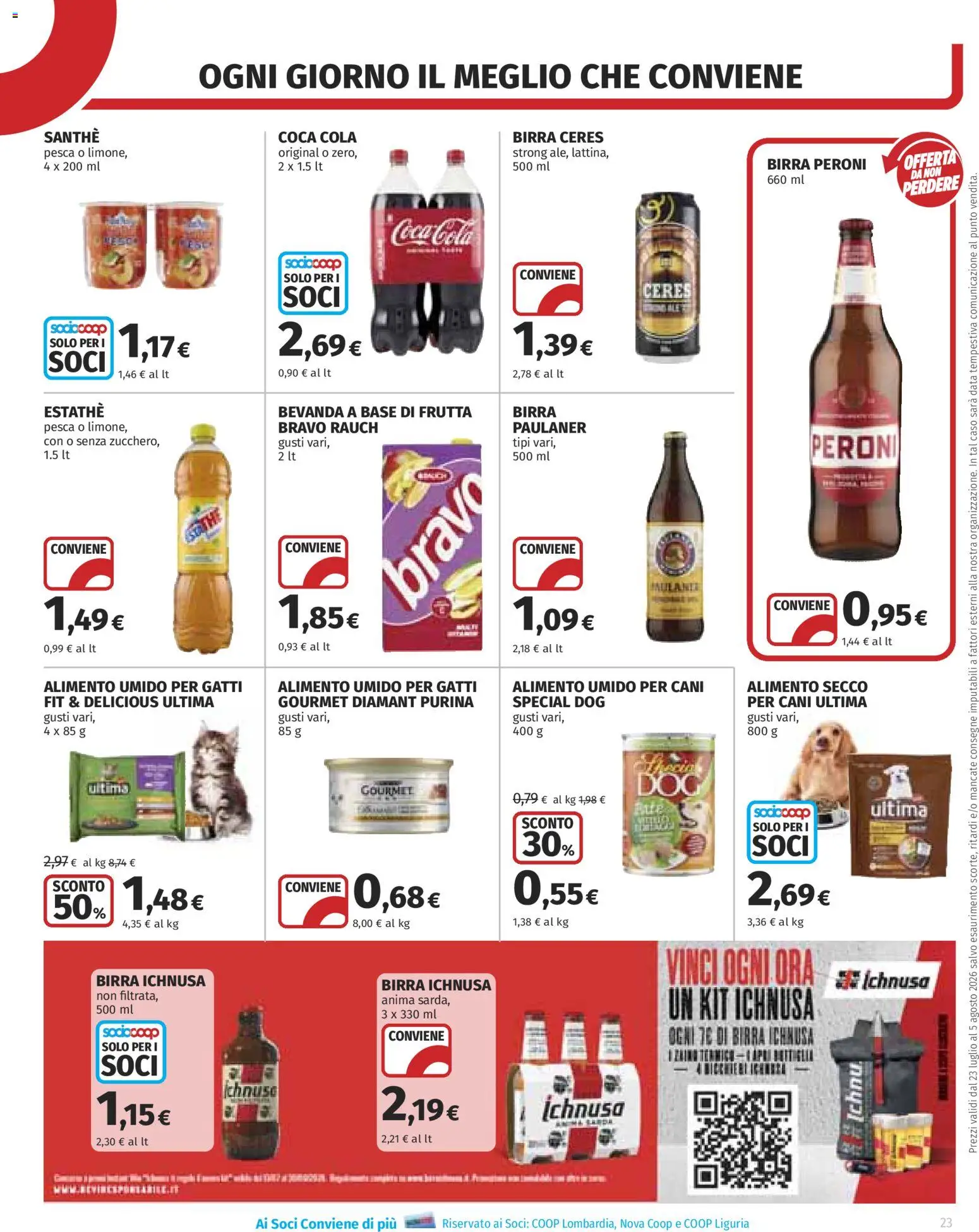Volantino COOP del 23/07/2026 | Pagina: 23 | Prodotti: Birra, Frutta, Ceres, Coca Cola