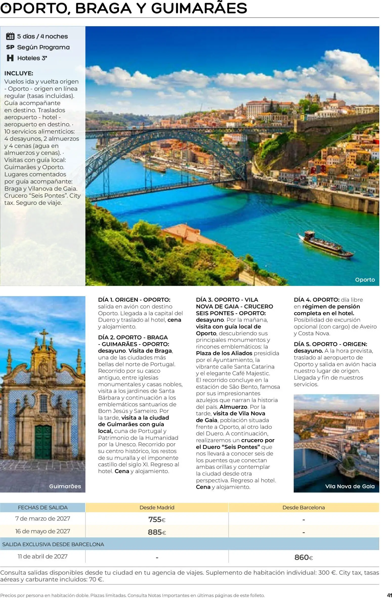 Viajes El Corte Inglés folleto Destinos Otoño y Primavera │ válido desde el 01/07/2026 | Página: 41 | Productos: Café, Braga, Agua, Cuna