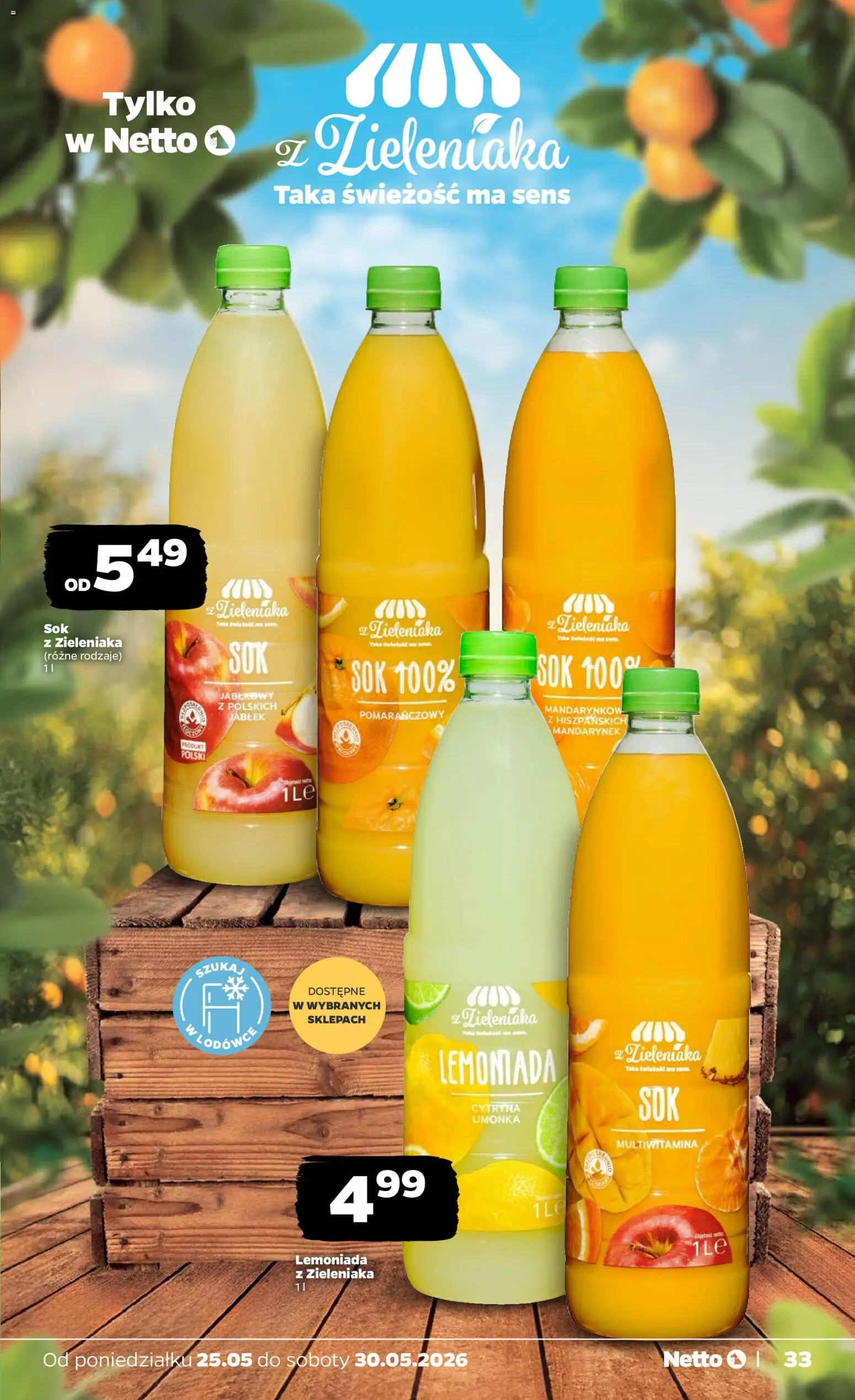 Netto gazetka od poniedziałku spożywcza od 25.05.2026 | Strona: 33 | Produkty: Cytryna, Limonka, Sok