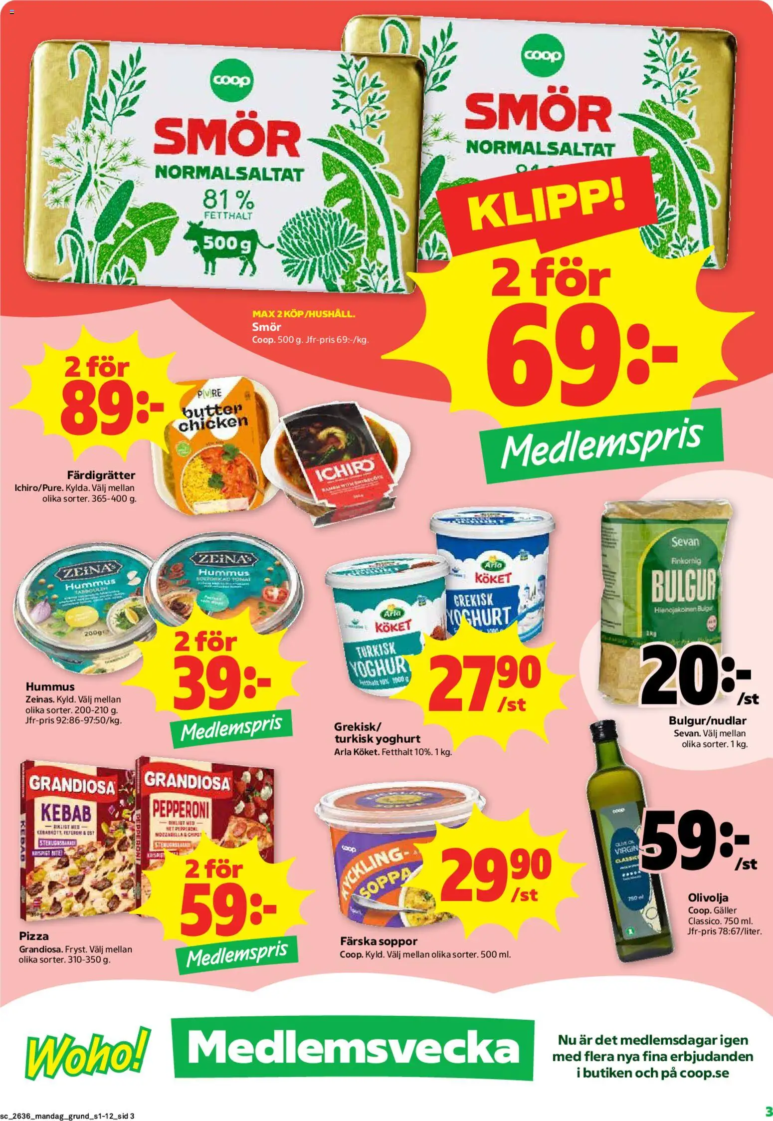 Stora Coop reklamblad aktuell från 31/08/2026 | Sida: 3 | Produkter: Hummus, Soppor, Olivolja, Soppa