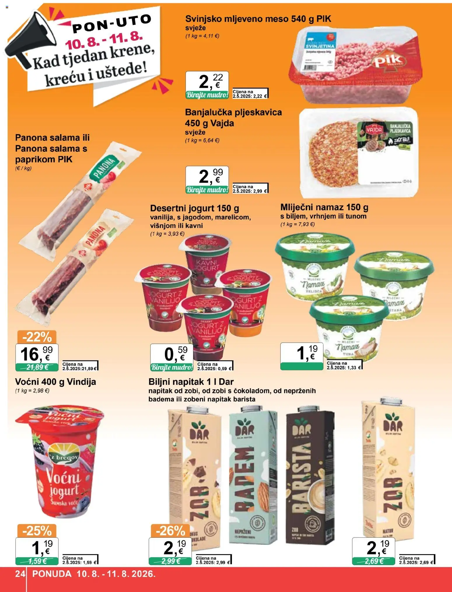 KTC katalog | vrijedi od 06.08.2026 | Stranica: 24 | Proizvodi: Šumsko voće, Voćni jogurt, Badem, Napitak