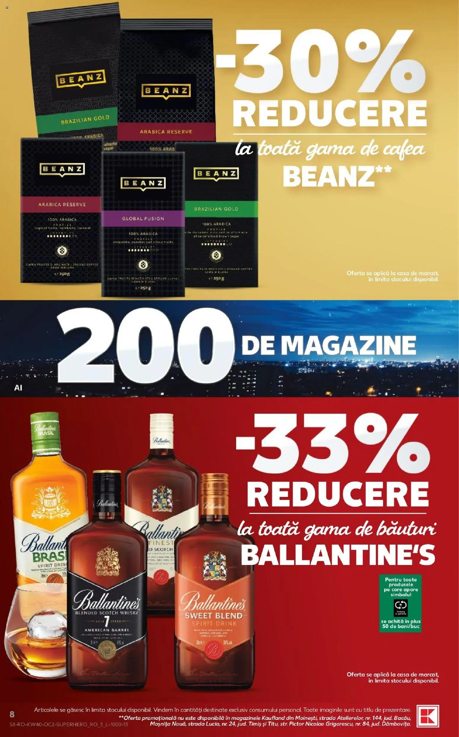 Kaufland RO akciós ujság - amely érvényes a következő dátumtól: 2026.09.30. | Oldal: 8 | Termékek: Ballantine’s, Whisky