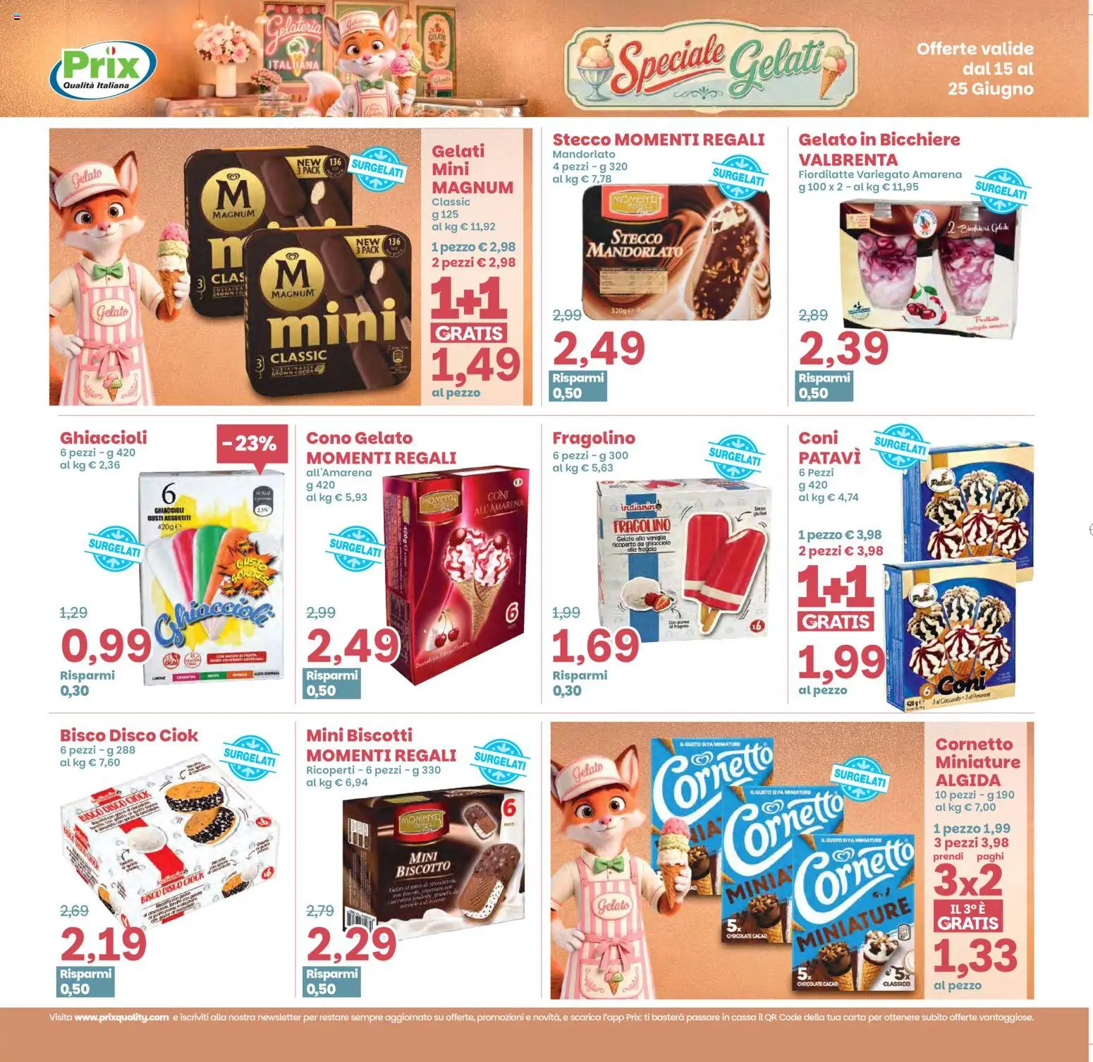 Volantino Prix del 15.06.2026 | Pagina: 14 | Prodotti: Lacca, Ghiaccioli, Cornetto, Gelato