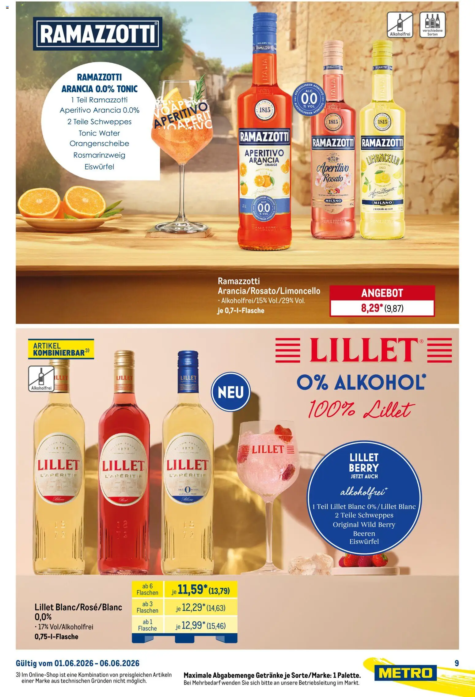 Metro Starke Marken – gültig ab 01.06.2026 | Seite: 9 | Produkte: Eier, Schweppes, Lillet, Limoncello