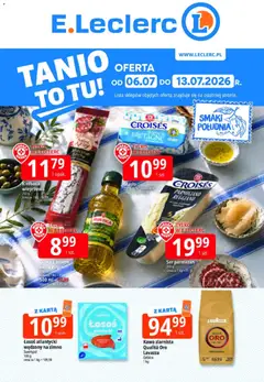 Pogląd oferty "E.Leclerc gazetka" - ważna od 06.07.2026 | Strona: 1 | Produkty: Kiełbasa, Warka, Ser, Ser parmezan