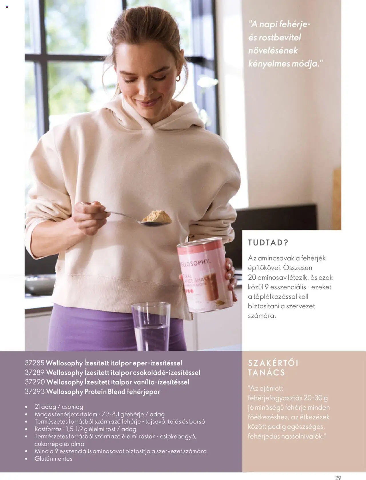 Oriflame akciós ujság - amely érvényes a következő dátumtól: 2023.11.09. | Oldal: 29 | Termékek: Protein, Fehérje, Alma, Italpor