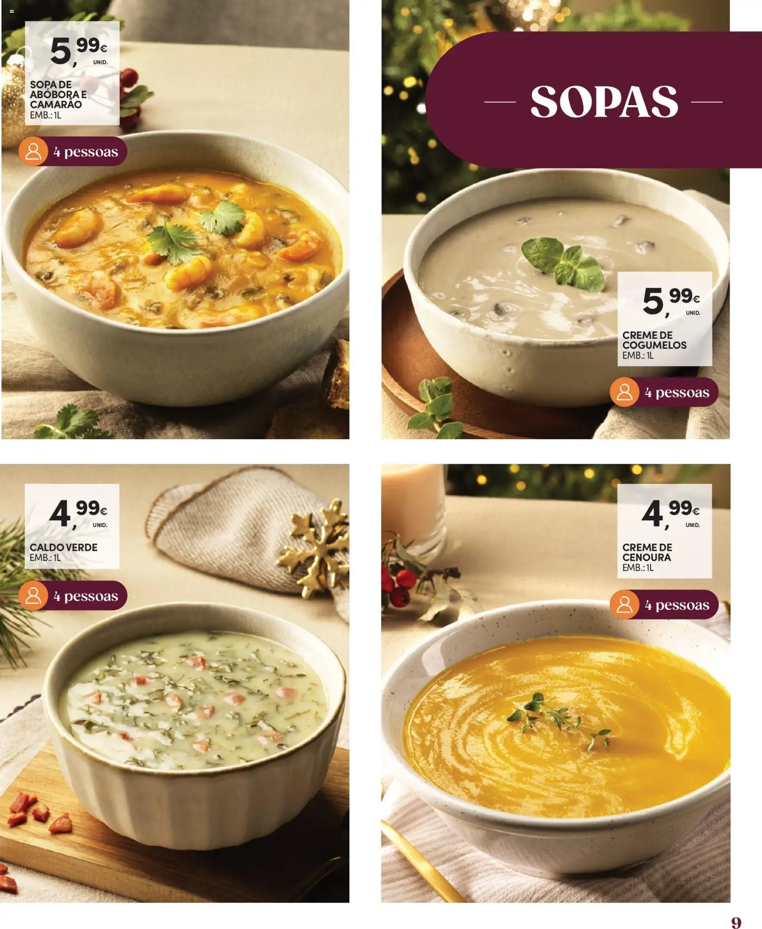 Continente O Natal servido ao nosso jeito │ válido de 27/10/2026 | Página: 9 | Produtos: Sopas, Cenoura, Cogumelos, Creme