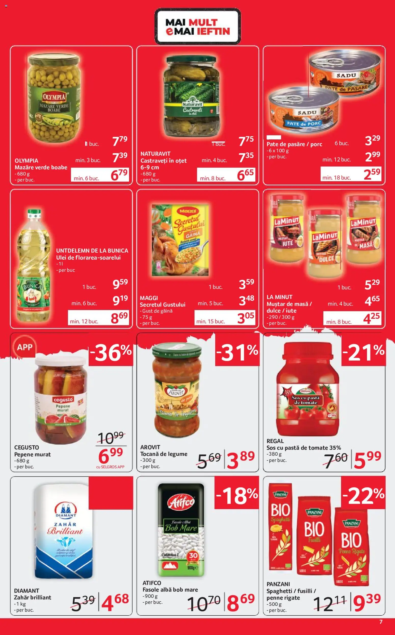 Noul catalog Selgros – valabil de la 26.06.2026 | Pagină: 7 | Produse: Masă, Muștar, Legume, Sos