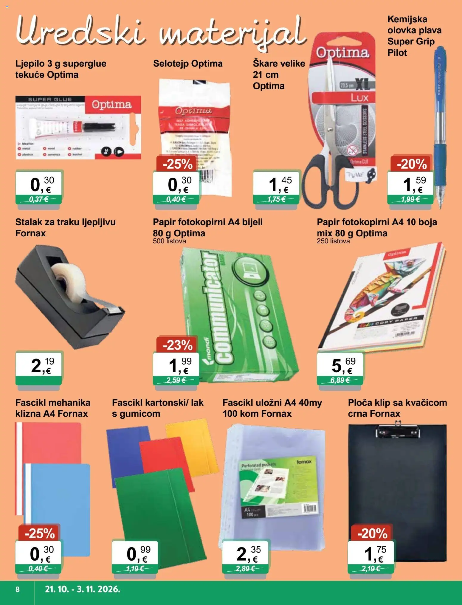 KTC katalog | vrijedi od 21.10.2026 | Stranica: 8 | Proizvodi: Fascikl, Škare, Ljepilo, Kemijska olovka