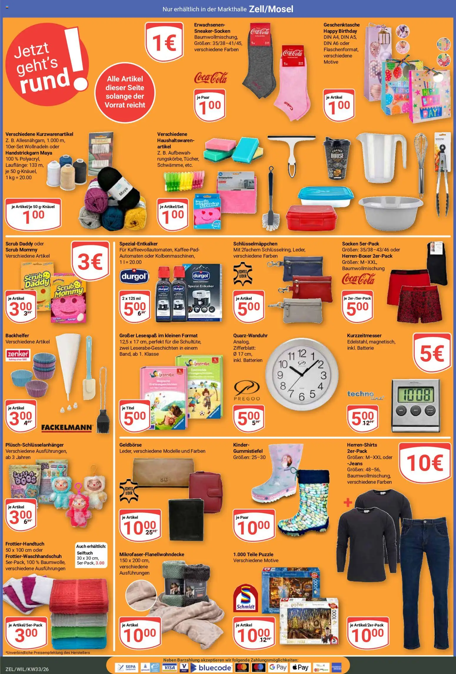 Globus Prospekt Zell – gültig ab 10.08.2026 | Seite: 20 | Produkte: Coca cola, Batterie, Socken, Jeans