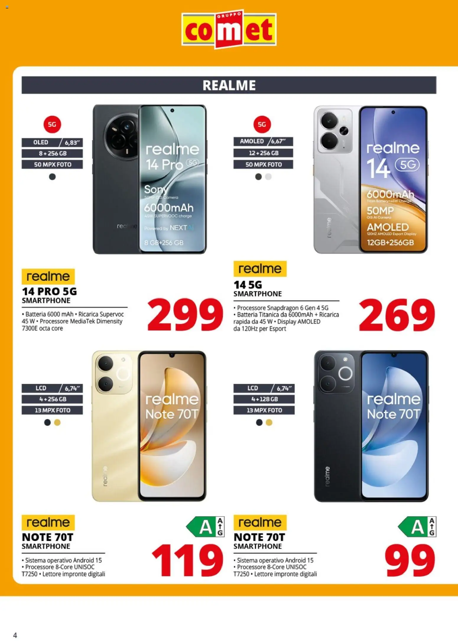 Volantino Comet del 08.05.2026 | Pagina: 4 | Prodotti: Smartphone, Batteria