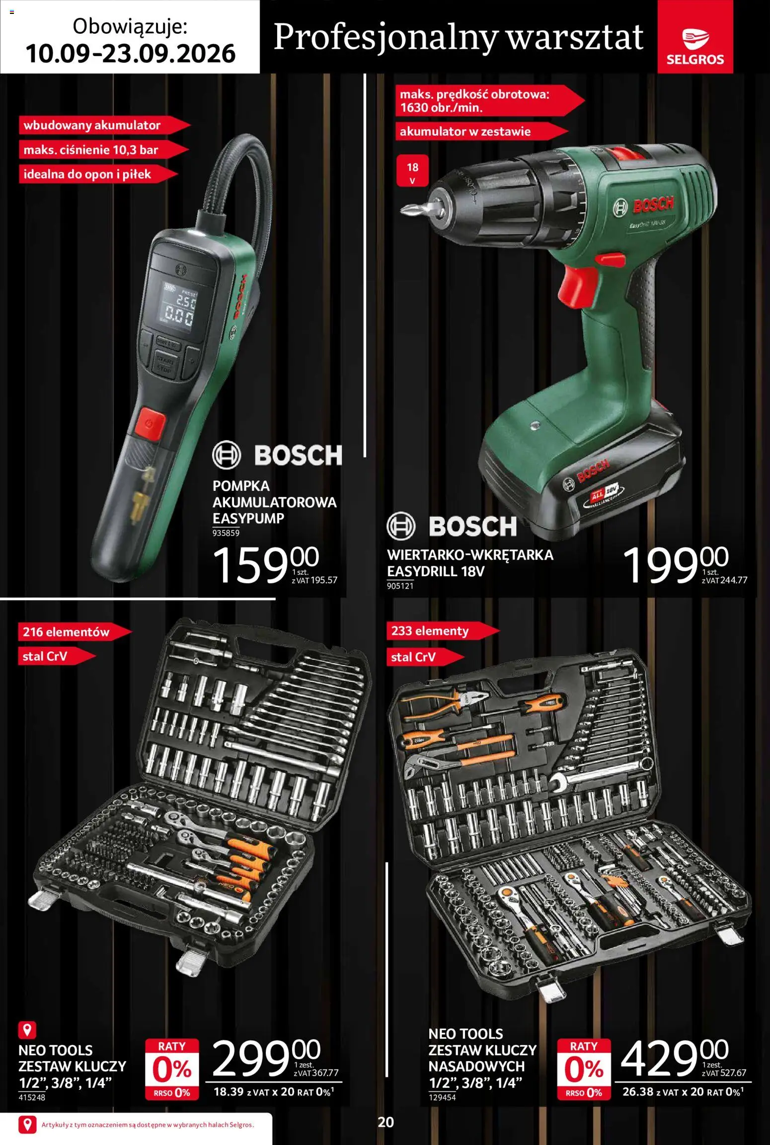 Selgros cash&carry gazetka - Premium od 10.09.2026 | Strona: 20 | Produkty: Zestaw kluczy