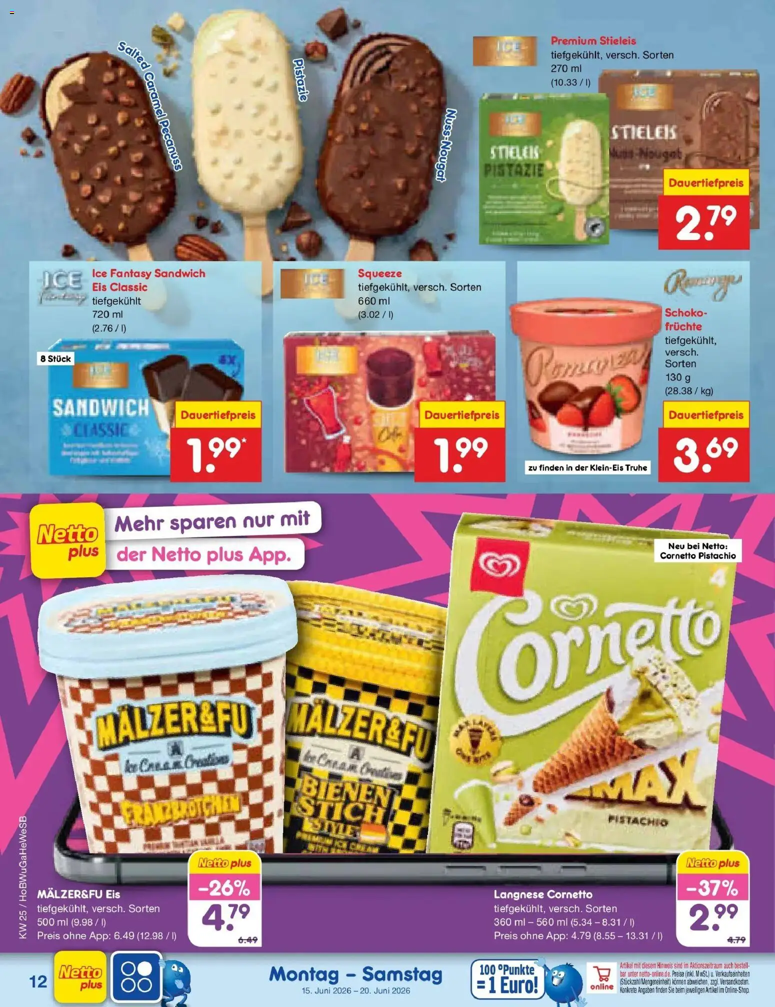 Netto Marken-Discount Prospekt Bremen-Lesum – gültig ab 14.06.2026 | Seite: 16 | Produkte: Langnese, Truhe, Pistazien, Eis