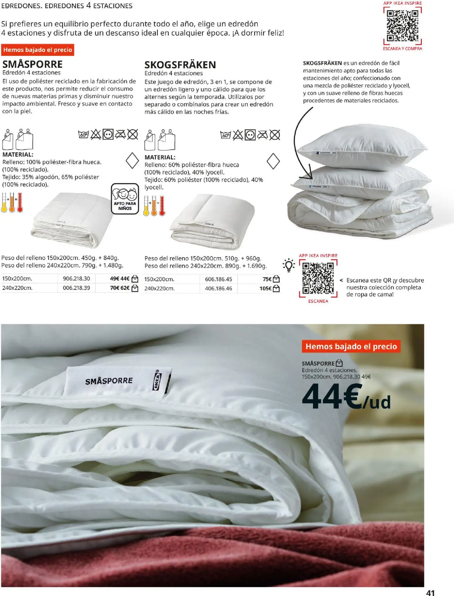 IKEA - Confort │ válido desde el 01/09/2026 | Página: 41 | Productos: Ropa, Ropa de cama, Peso, Cama