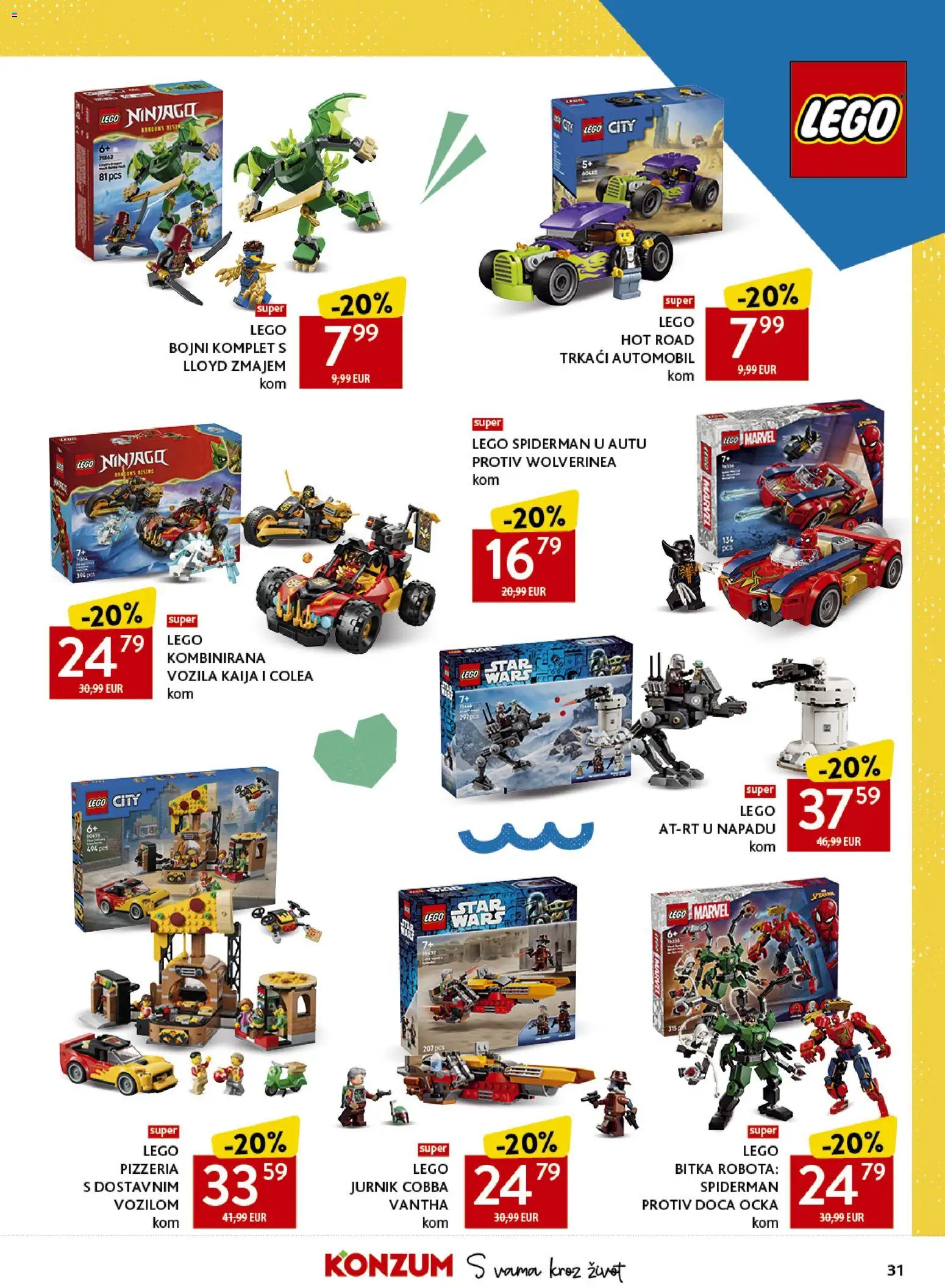 Konzum HR akciós ujság - amely érvényes a következő dátumtól: 2026.08.17. | Oldal: 31 | Termékek: LEGO