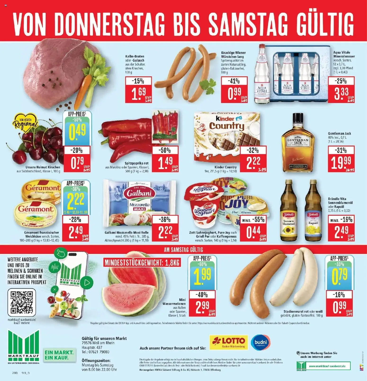 Marktkauf - Marktkauf: Wochenangebote – gültig ab 29.06.2026 | Seite: 34 | Produkte: Sonnenblumenol, Kirschen, Schinken, Uhr