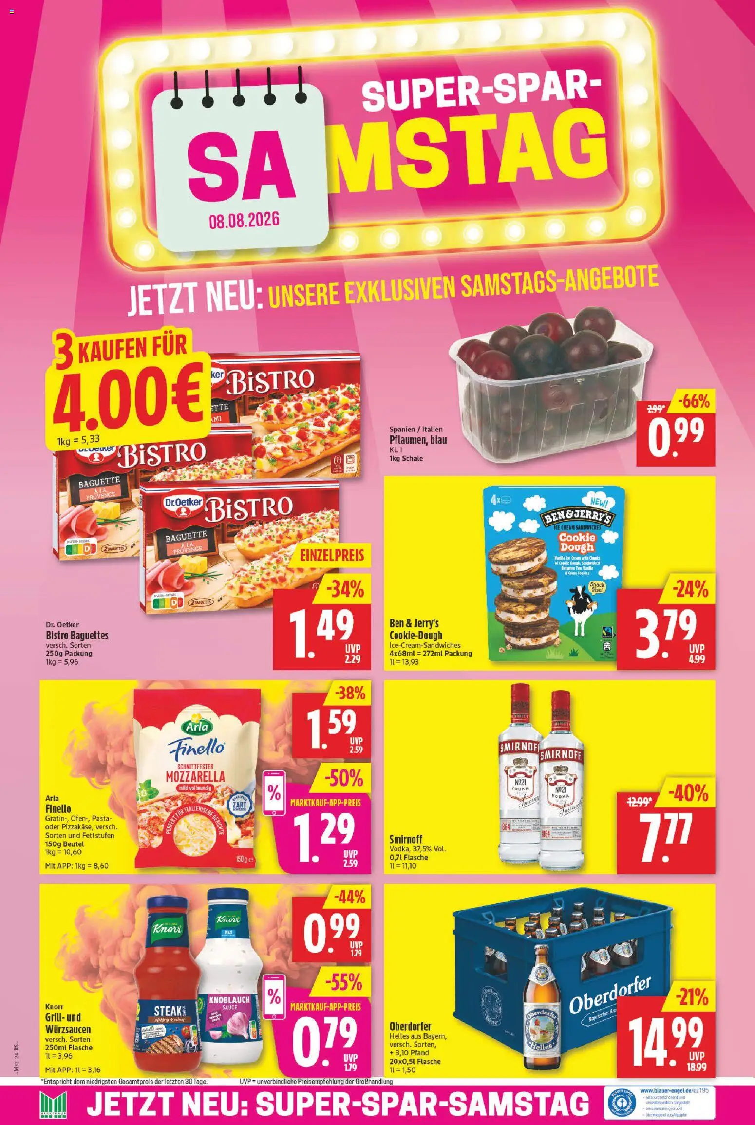Marktkauf Prospekt – gültig ab 03.08.2026 | Seite: 28 | Produkte: Baguette, Smirnoff, Pasta, Vodka