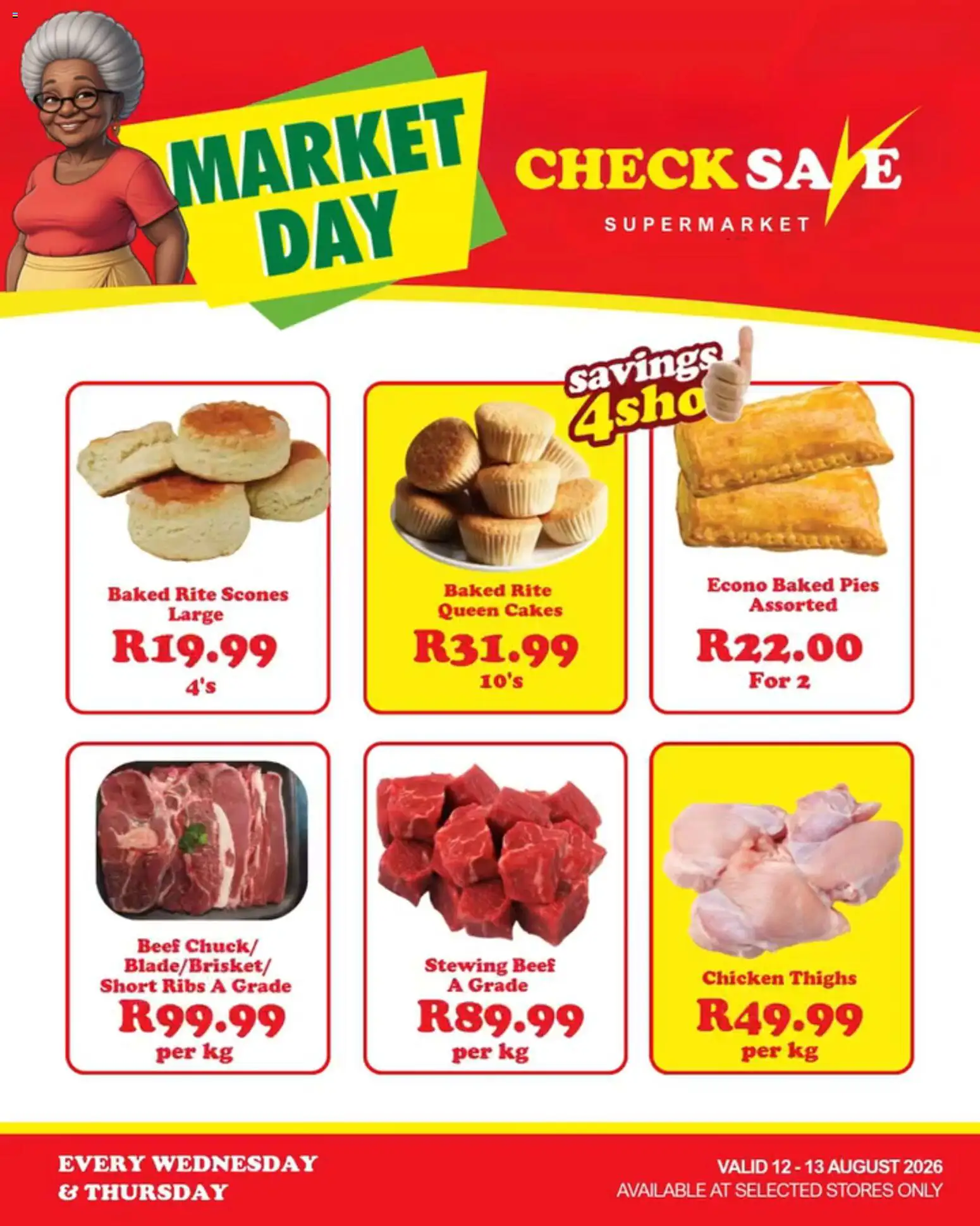 New Check Save catalogue – valid from 12/08/2026 | Page: 3 | Products: Ribs, Chicken, Thighs, Beef