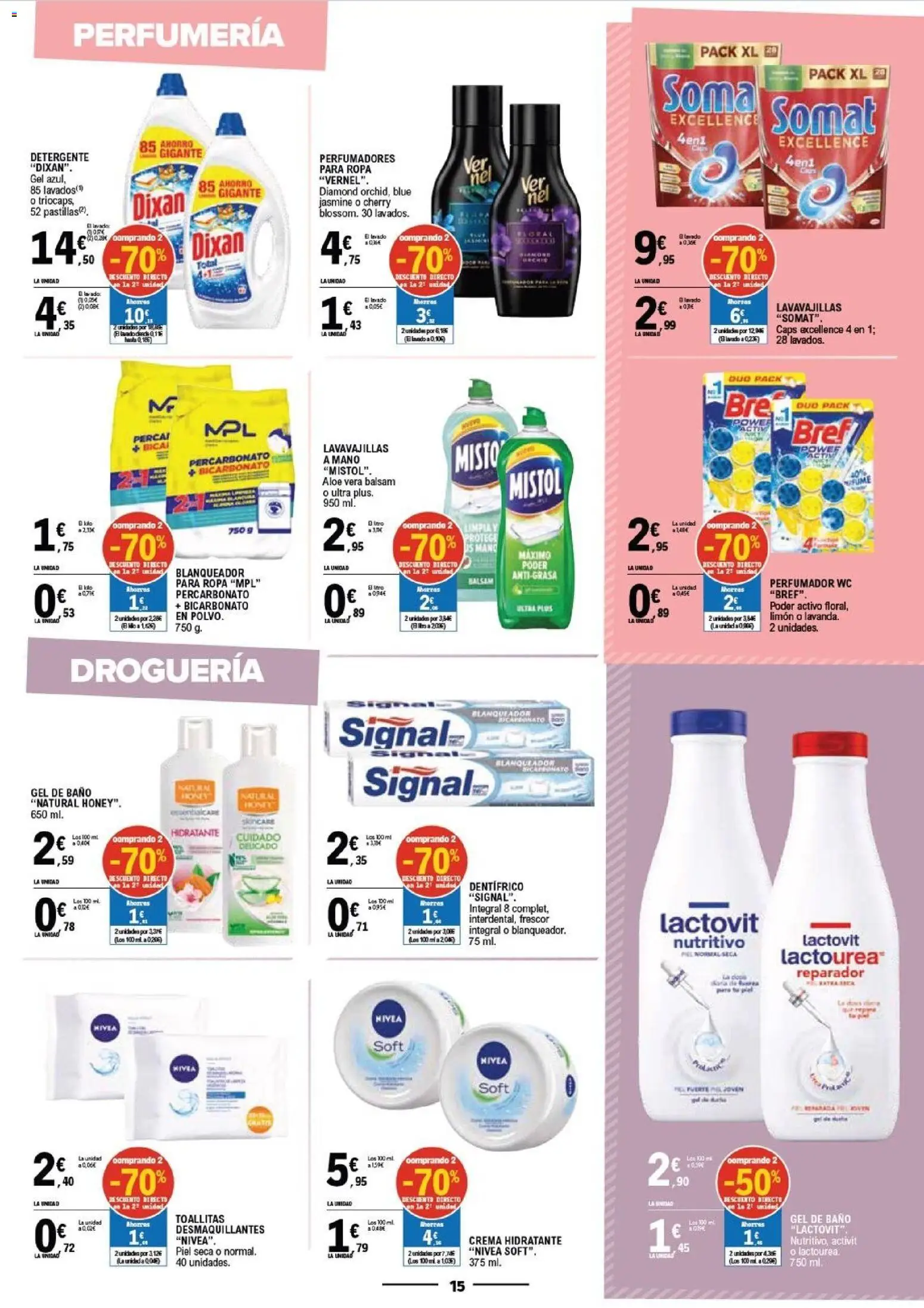 E.Leclerc Vitoria │ válido desde el 10.06.2026 | Página: 15 | Productos: Detergente, Crema, Crema hidratante, Baño