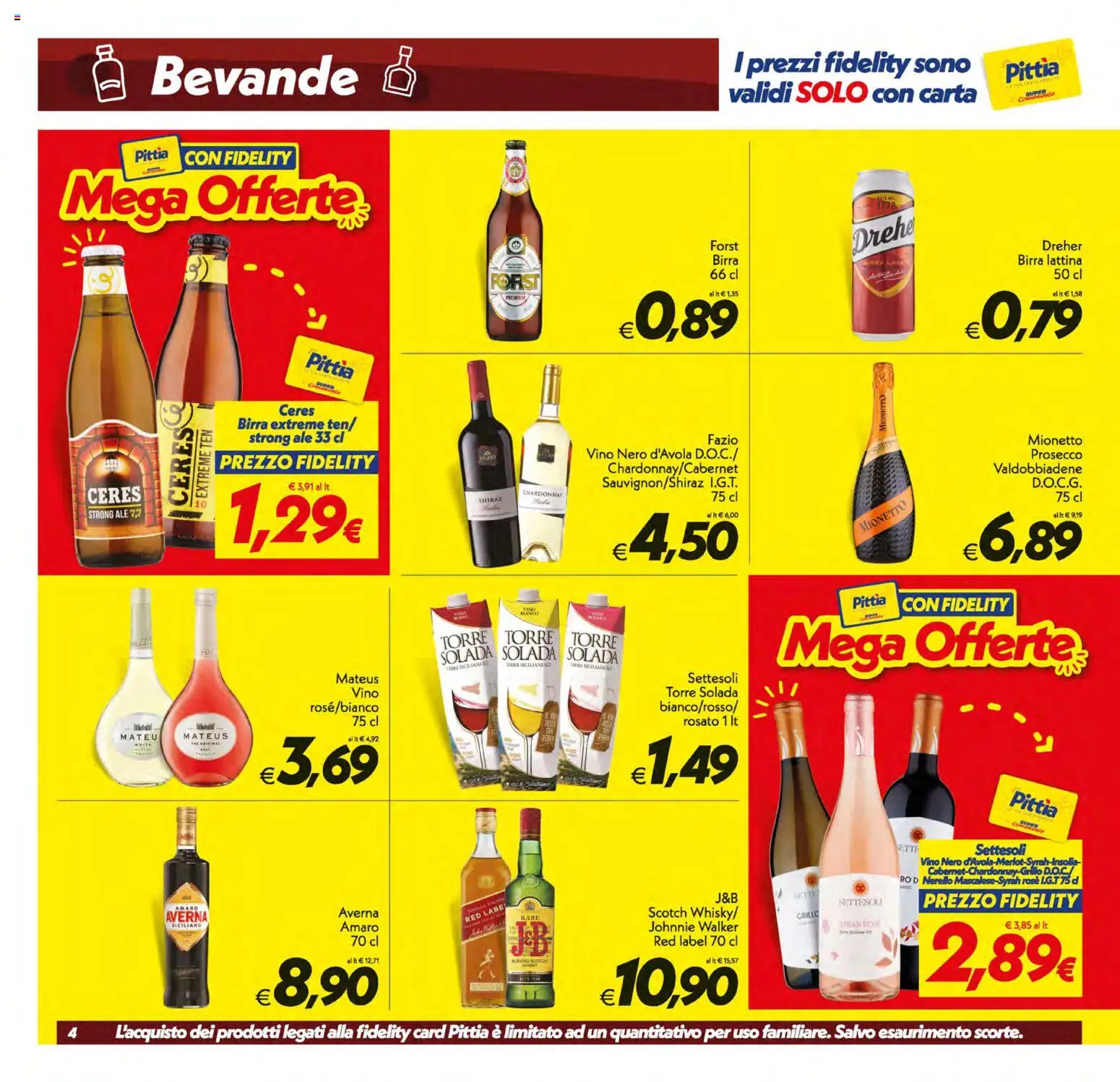 Volantino SuperConveniente del 08.05.2026 | Pagina: 4 | Prodotti: Birra, Prosecco, Vino, Ceres