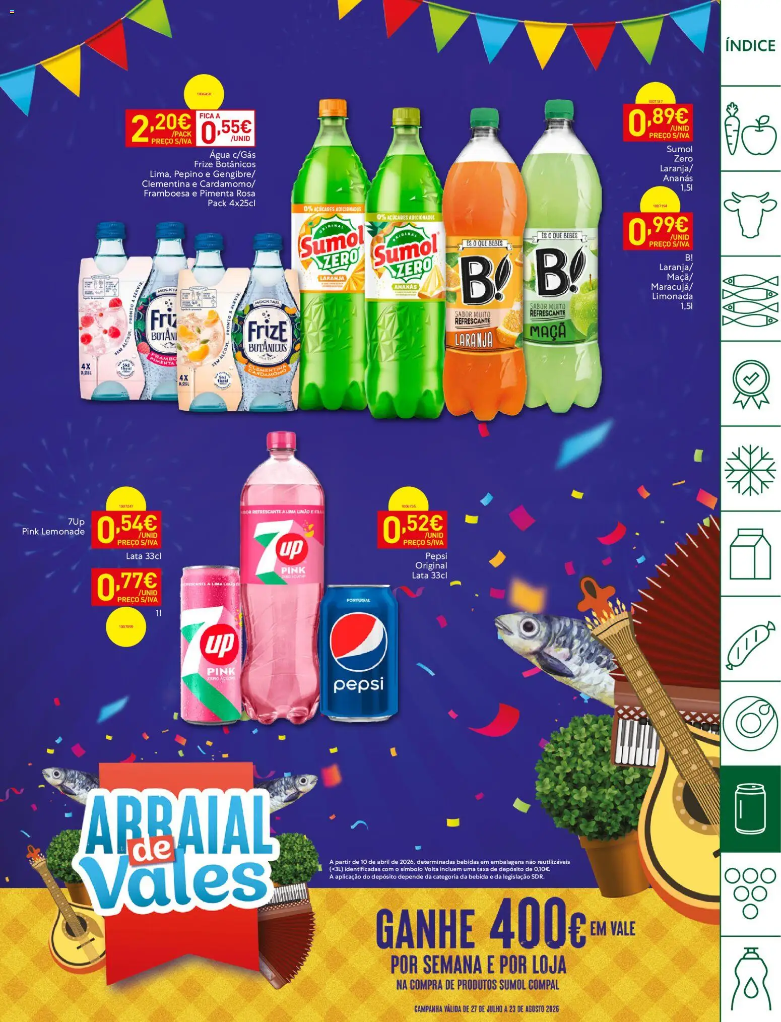 Recheio Horeca │ válido de 11/08/2026 | Página: 19 | Produtos: Bebidas, Açúcar, Lima, Bebida