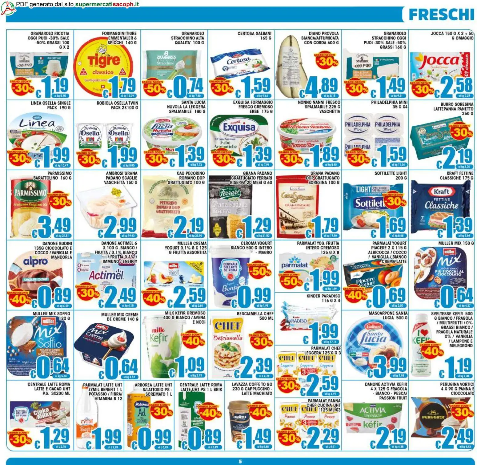 Volantino Sacoph del 02/09/2026 | Pagina: 5 | Prodotti: Crema, Panna, Sale, Burro