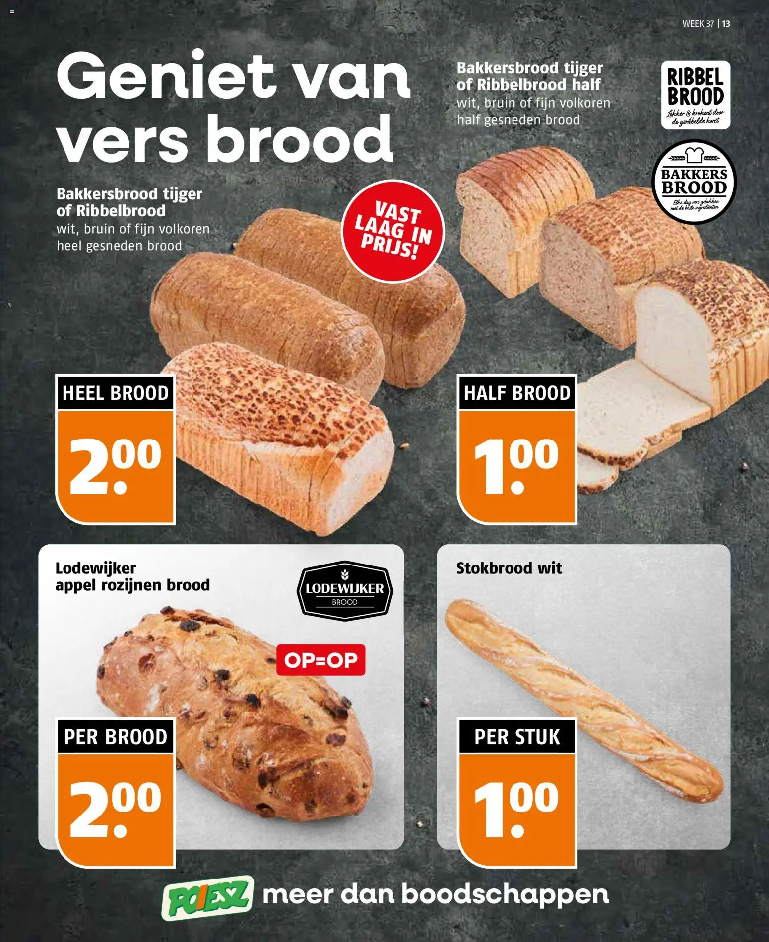 {H1} | Pagina: 13 | Producten: Stokbrood, Rozijnen, Ingrediënten, Appel