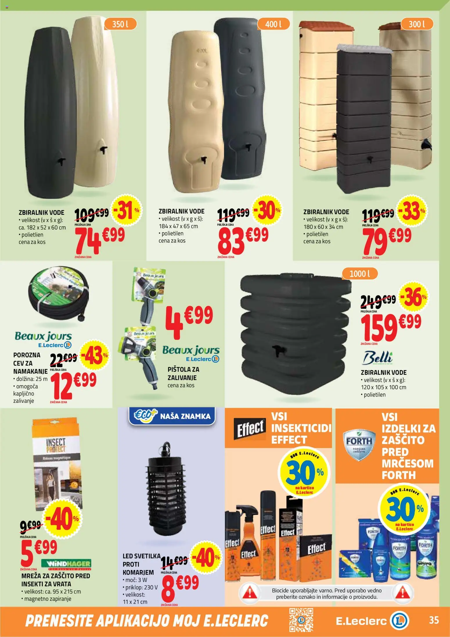 Novi E.leclerc katalog ponudbe – veljaven od 08.07.2026 | Stran: 35 | Izdelki: Led svetilka, Kos, Svetilka, Vrata