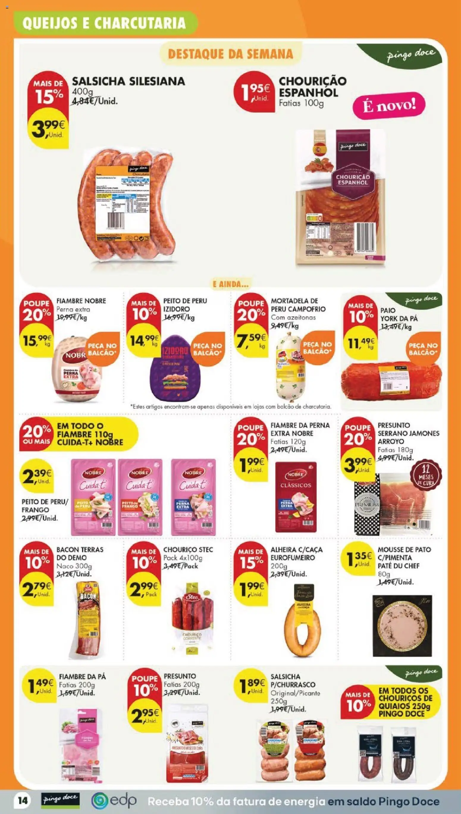 Pingo Doce folheto │ válido de 18/08/2026 | Página: 18 | Produtos: Mortadela, Fiambre, Salsicha, Pá