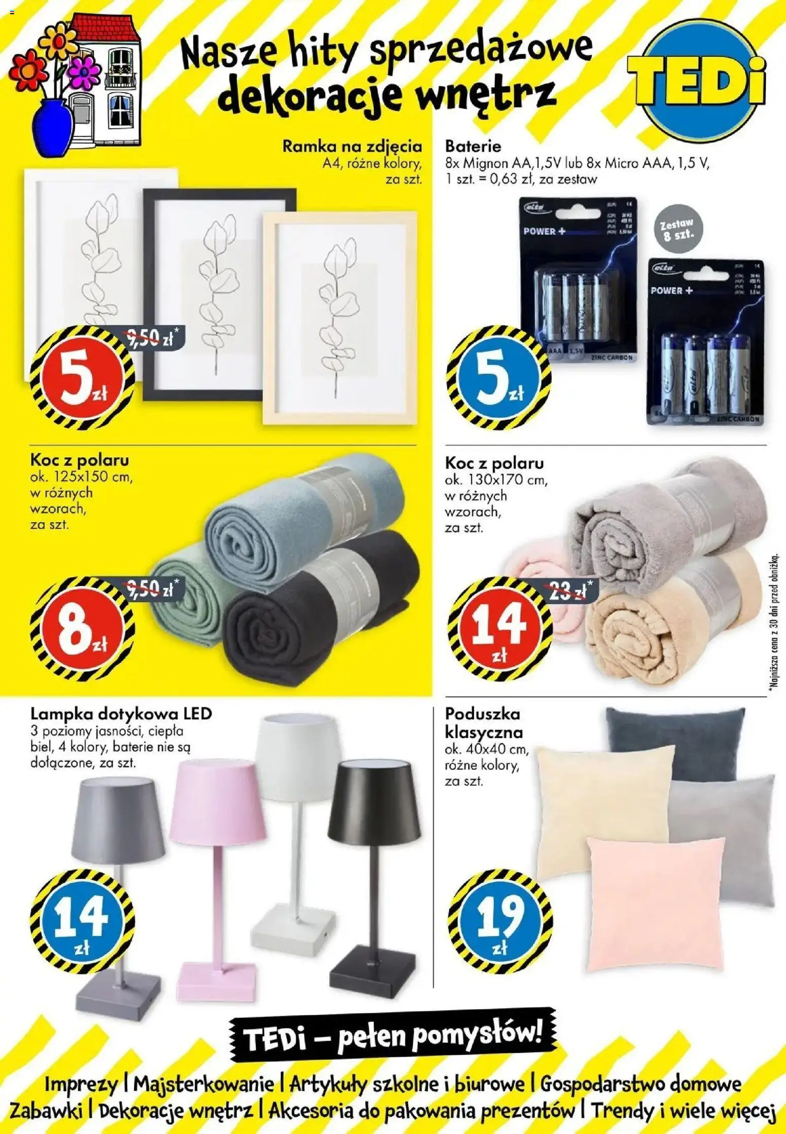 TEDi gazetka - Nowy Sącz od (28.08.2026 - 04.09.2026) | Strona: 12 | Produkty: Baterie, Dekoracje, Ramka na zdjęcia, Ramka