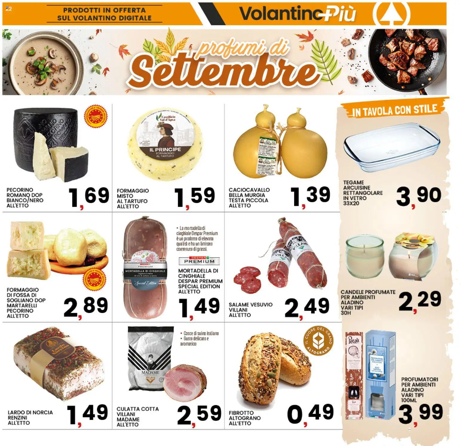 Volantino Interspar del 10/09/2026 | Pagina: 22 | Prodotti: Salame, Lardo, Candele profumate, Mortadella
