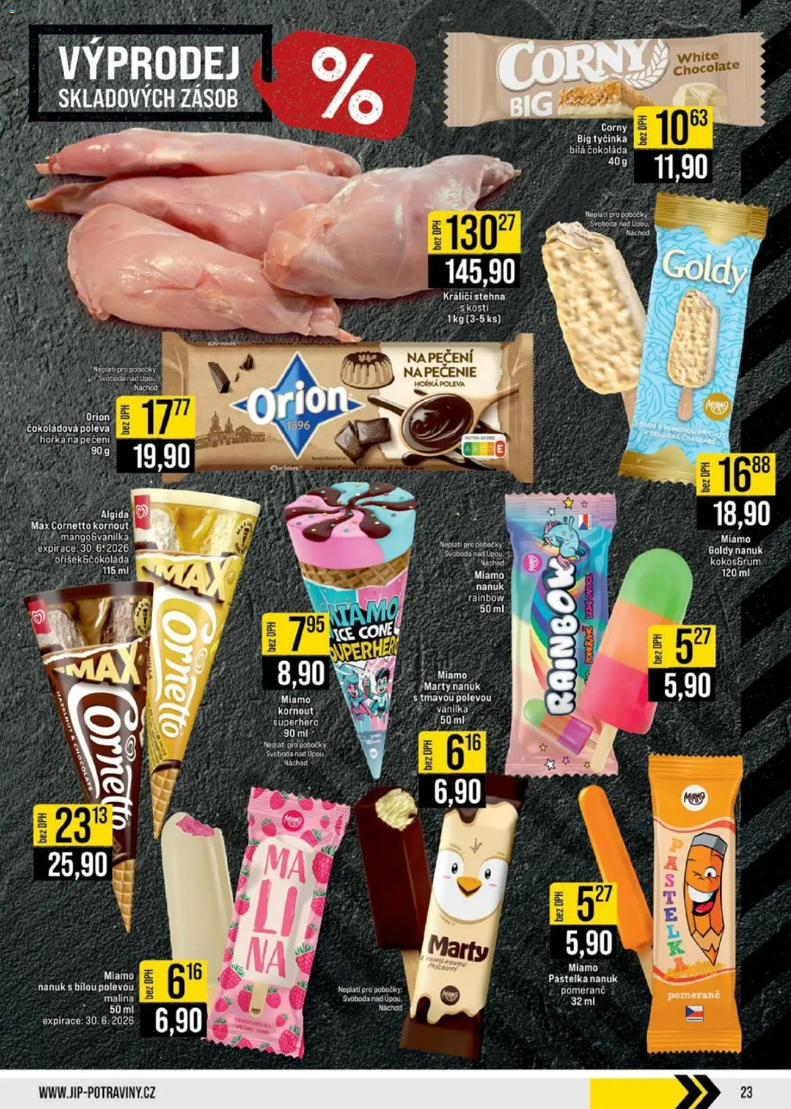 Jip leták - Cash & Carry od 27.05.2026 | Strana: 23 | Produkty: Nanuk, Ovoce, Čokoláda, Bílá čokoláda