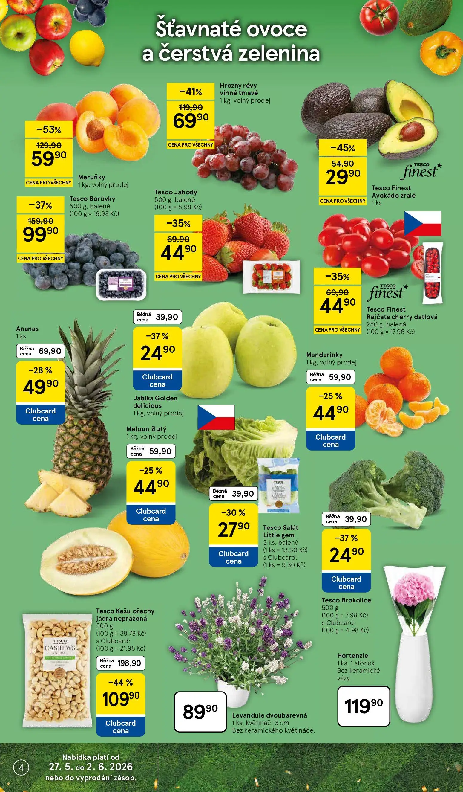 Tesco leták - Hypermarket od 27.05.2026 | Strana: 4 | Produkty: Ovoce, Finest, Jablka, Ananas