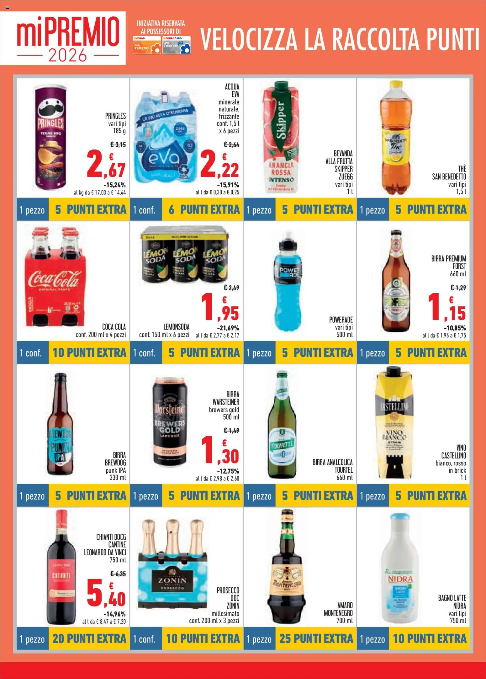 Volantino Conad del 16/07/2026 | Pagina: 14 | Prodotti: Prosecco, Frutta, The, Acqua minerale