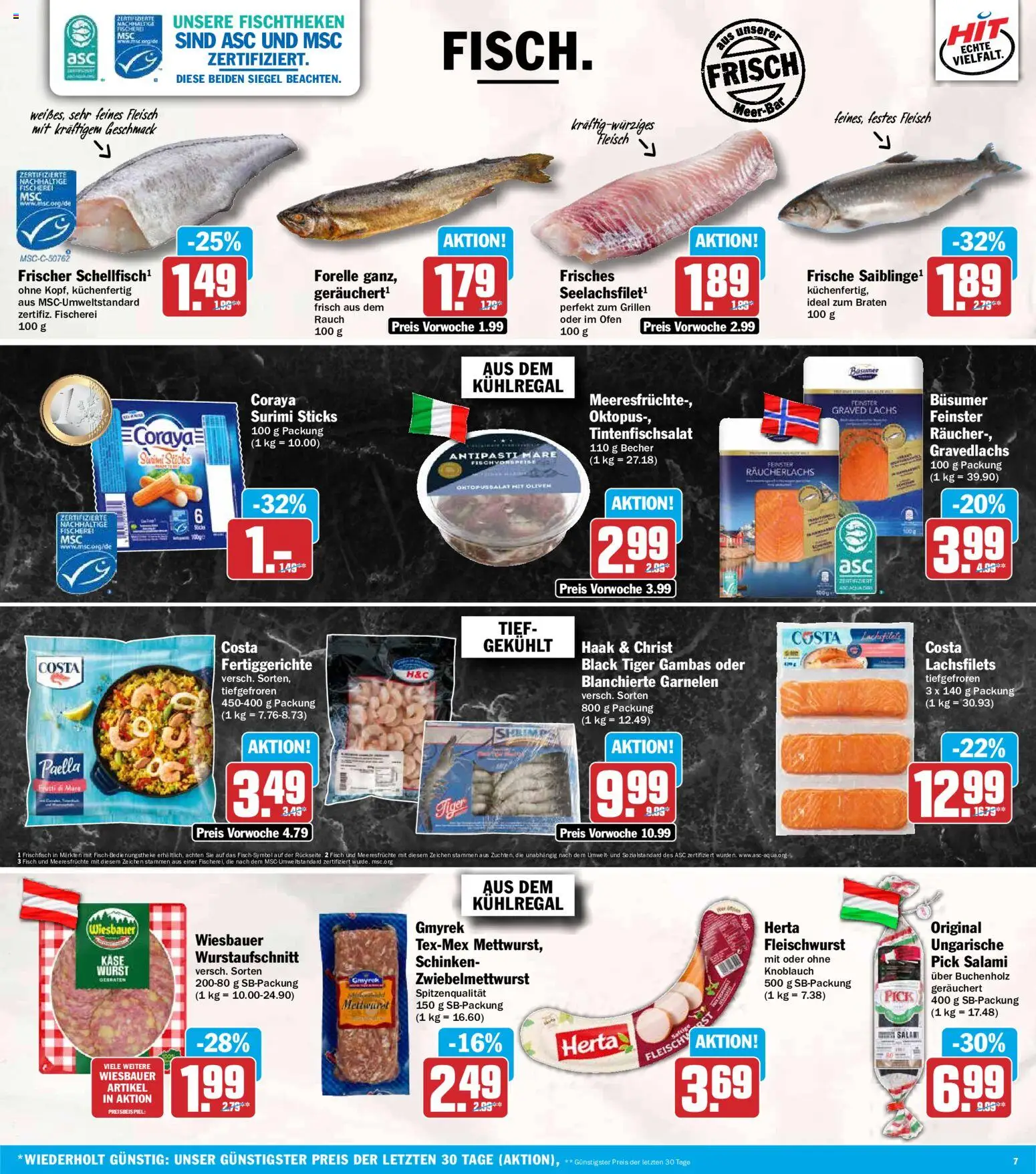 HIT Prospekt – gültig ab 08.06.2026 | Seite: 7 | Produkte: Garnelen, Mars, Räucherlachs, Schinken
