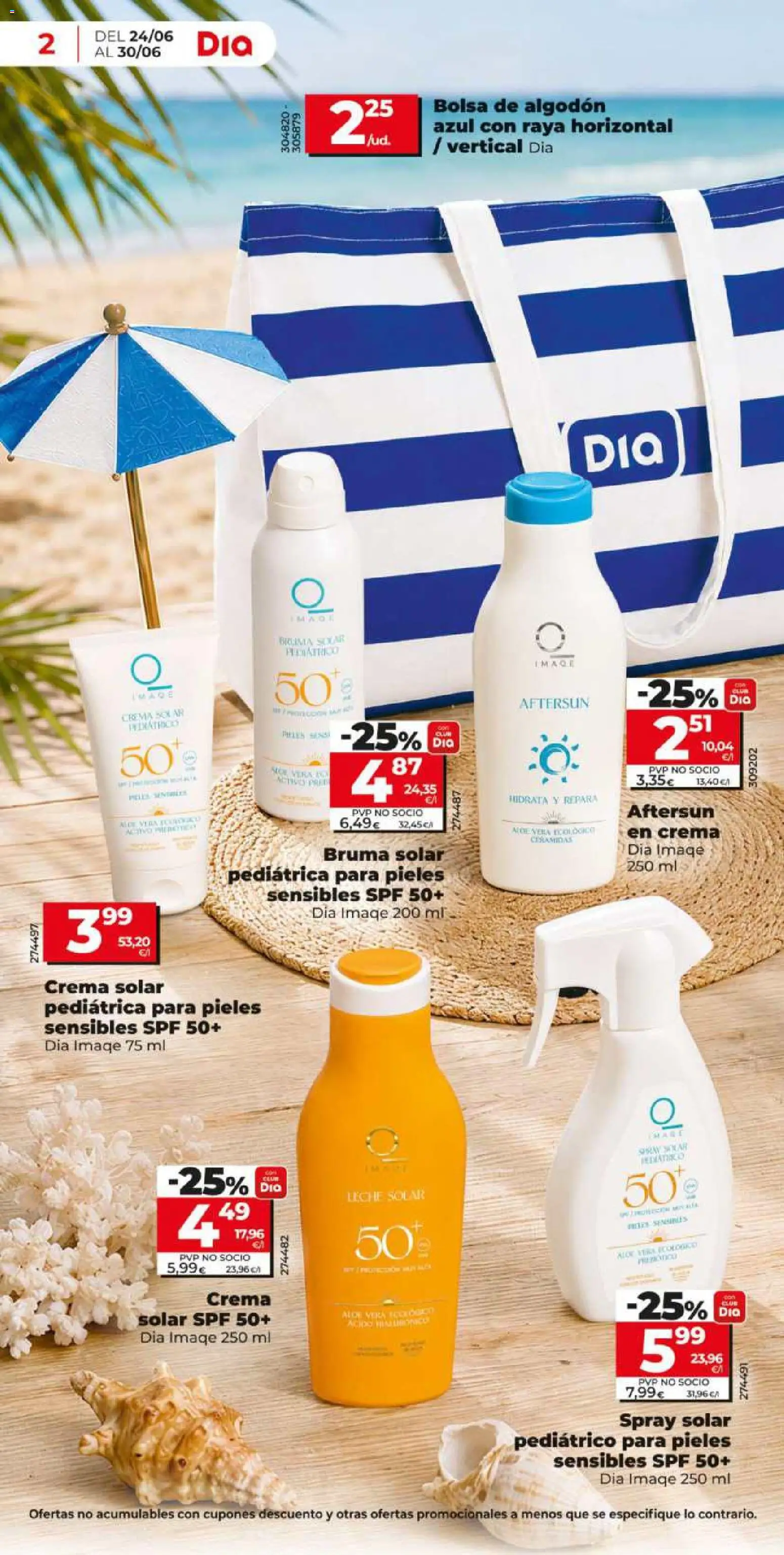 Dia - folleto Market │ válido desde el 24/06/2026 | Página: 2 | Productos: Spray solar, Crema solar pediátrica, Leche, Crema